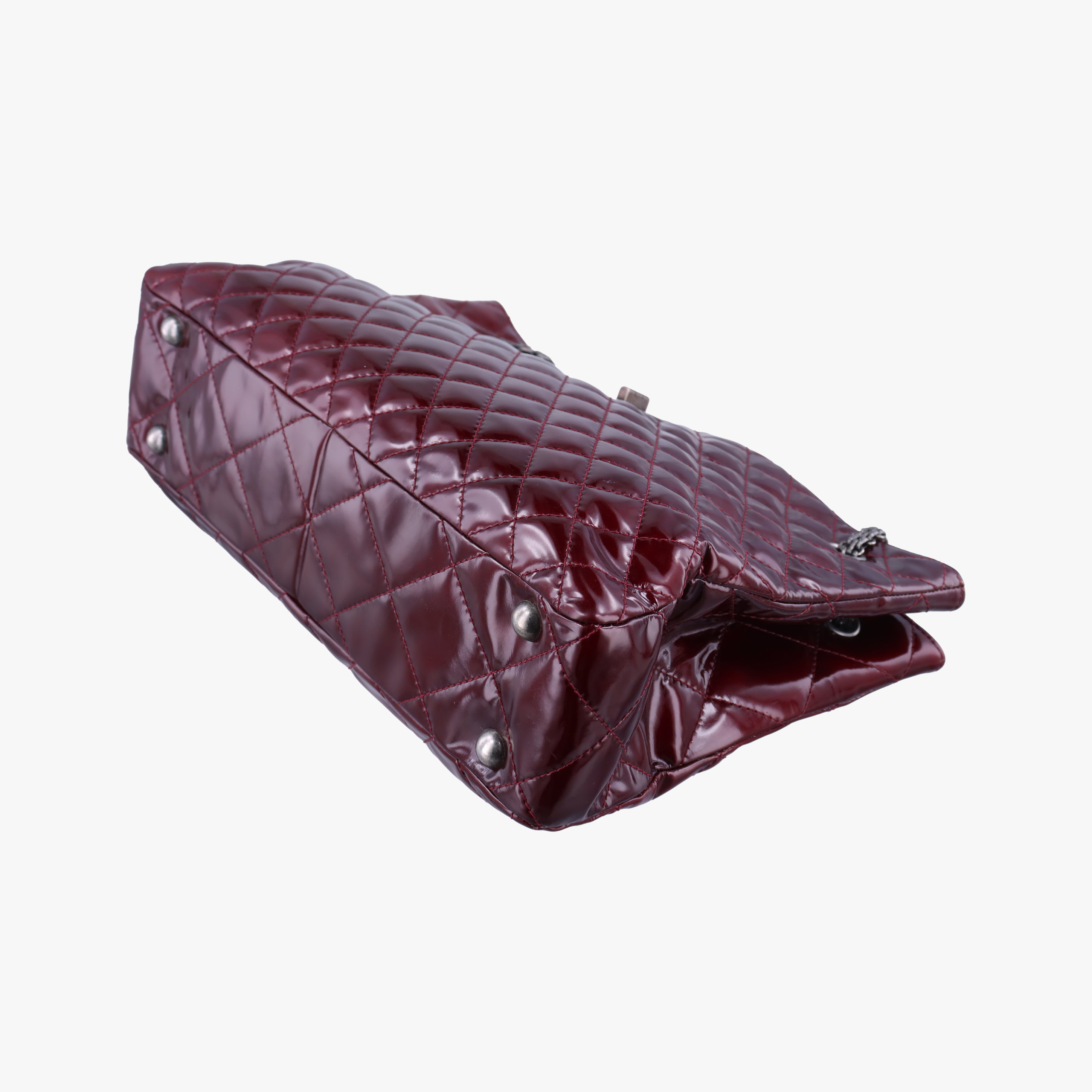 Pre-owned Chanel 2.55 Shopper tote Burgundy Patent A50976 shoulderbag | stylenewstar