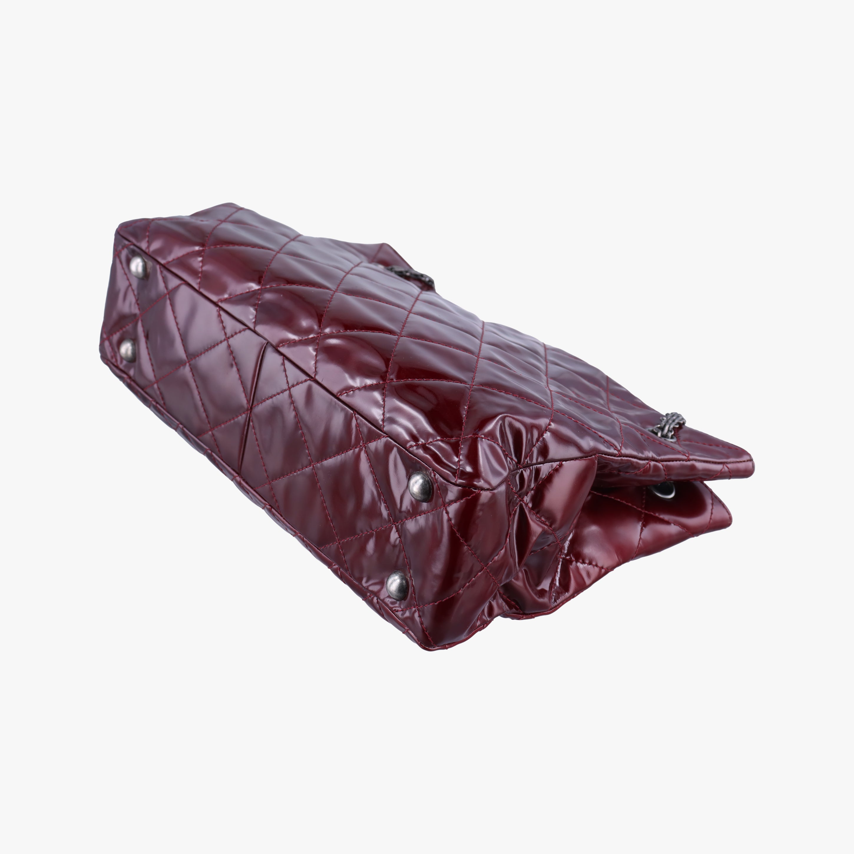 Pre-owned Chanel 2.55 Shopper tote Burgundy Patent A50976 shoulderbag | stylenewstar