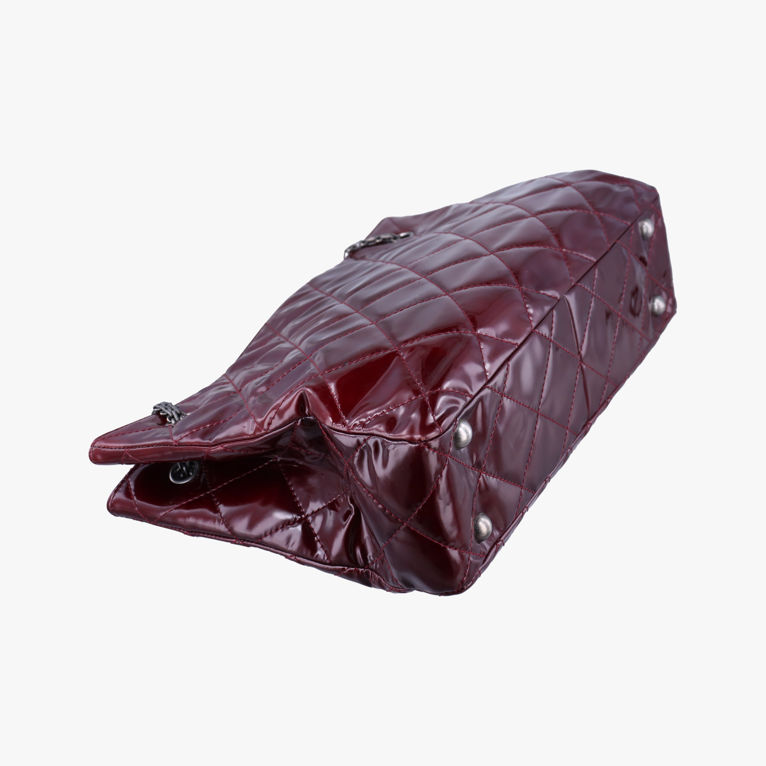 Pre-owned Chanel 2.55 Shopper tote Burgundy Patent A50976 shoulderbag | stylenewstar