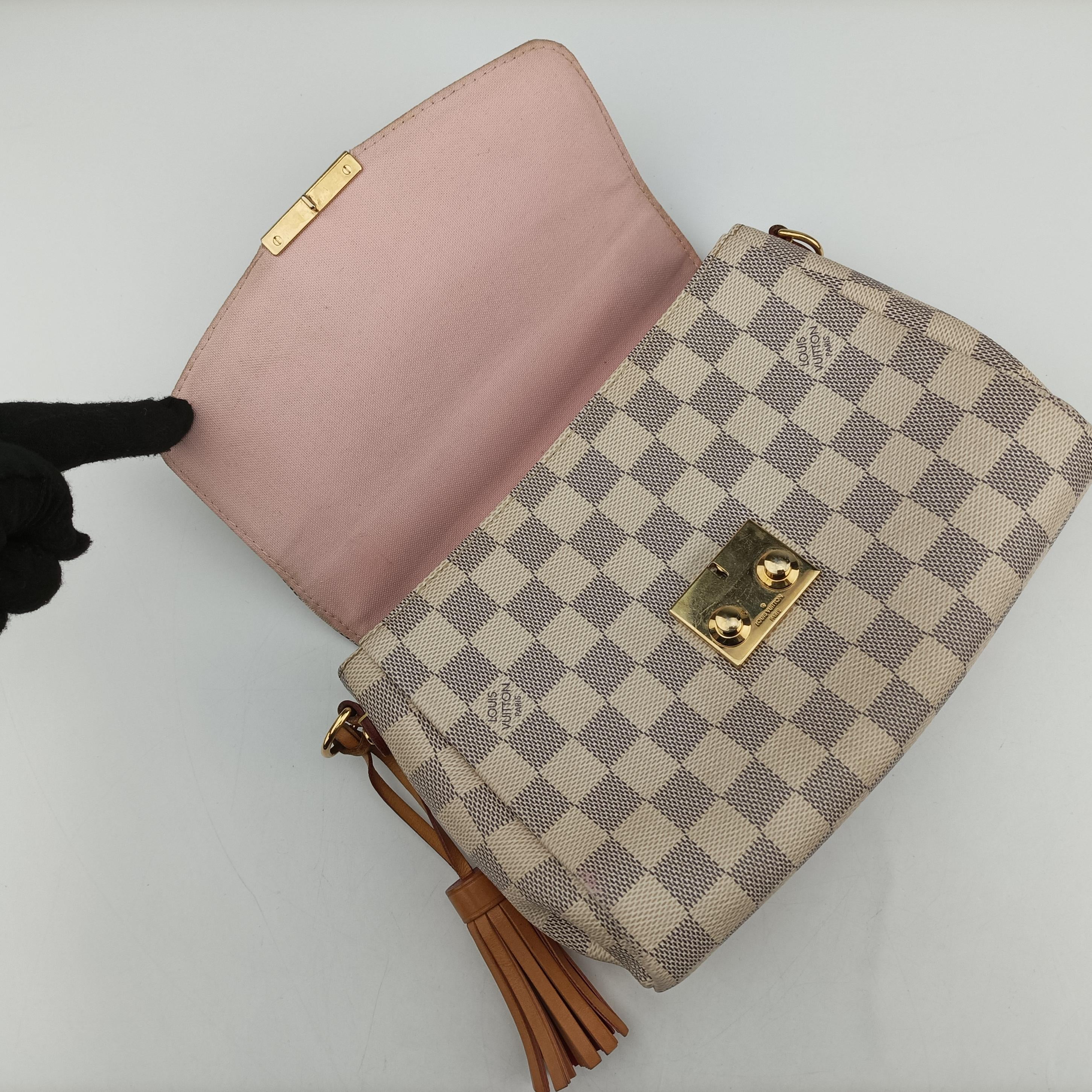 Pre-owned Louis Vuitton CROISETTE Azur Damier Canvas N41581 shoulderbag | stylenewstar
