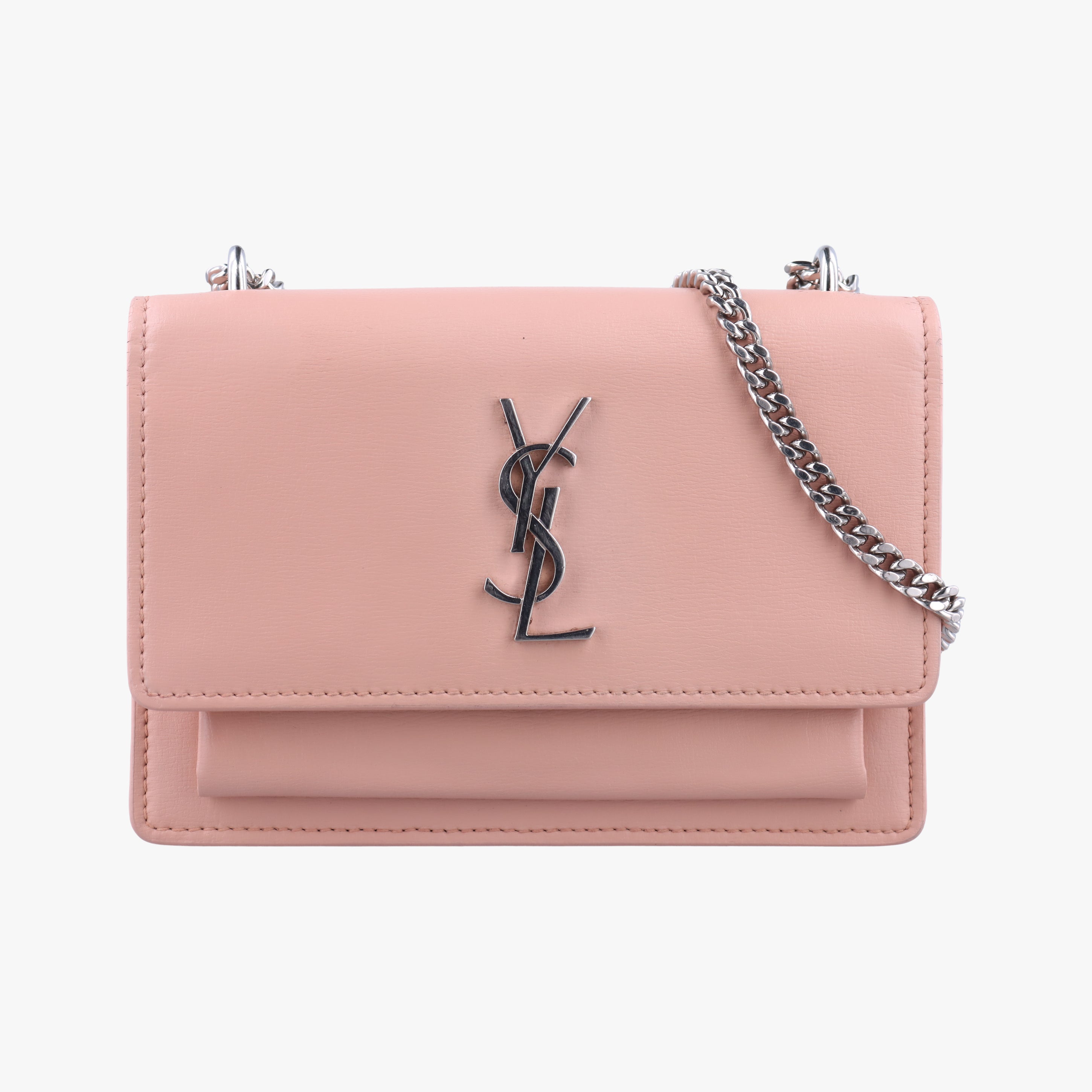 Pre-owned Yves Saint Laurent SUNSET Pink Leather 452157 shoulderbag | stylenewstar