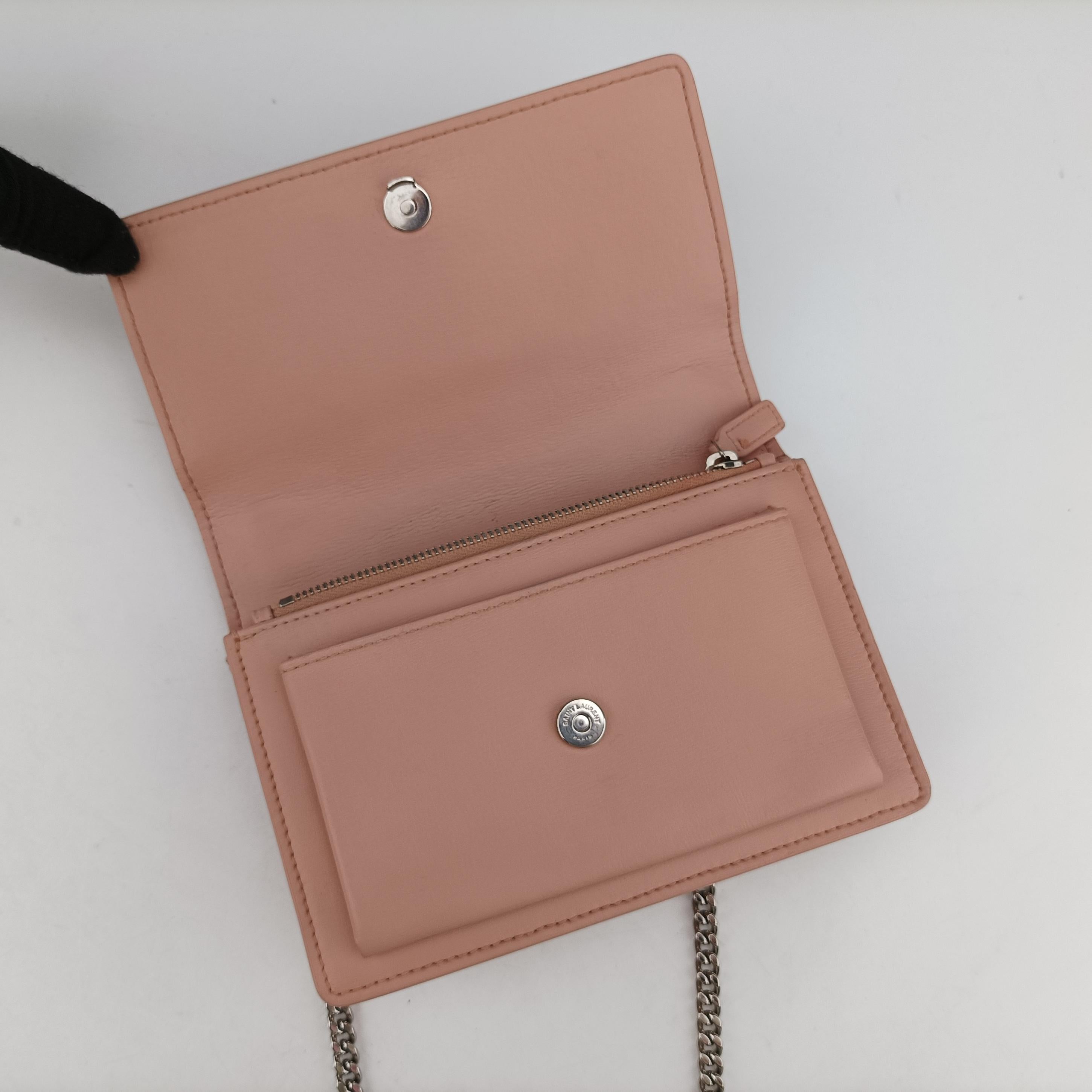 Pre-owned Yves Saint Laurent SUNSET Pink Leather 452157 shoulderbag | stylenewstar