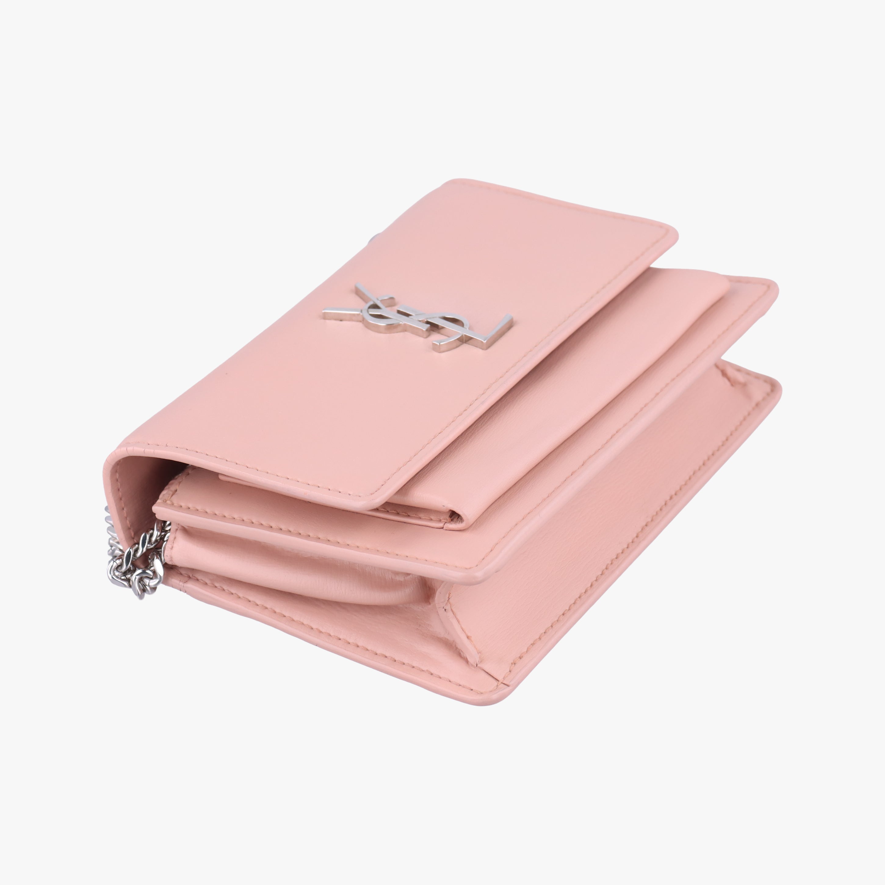 Pre-owned Yves Saint Laurent SUNSET Pink Leather 452157 shoulderbag | stylenewstar