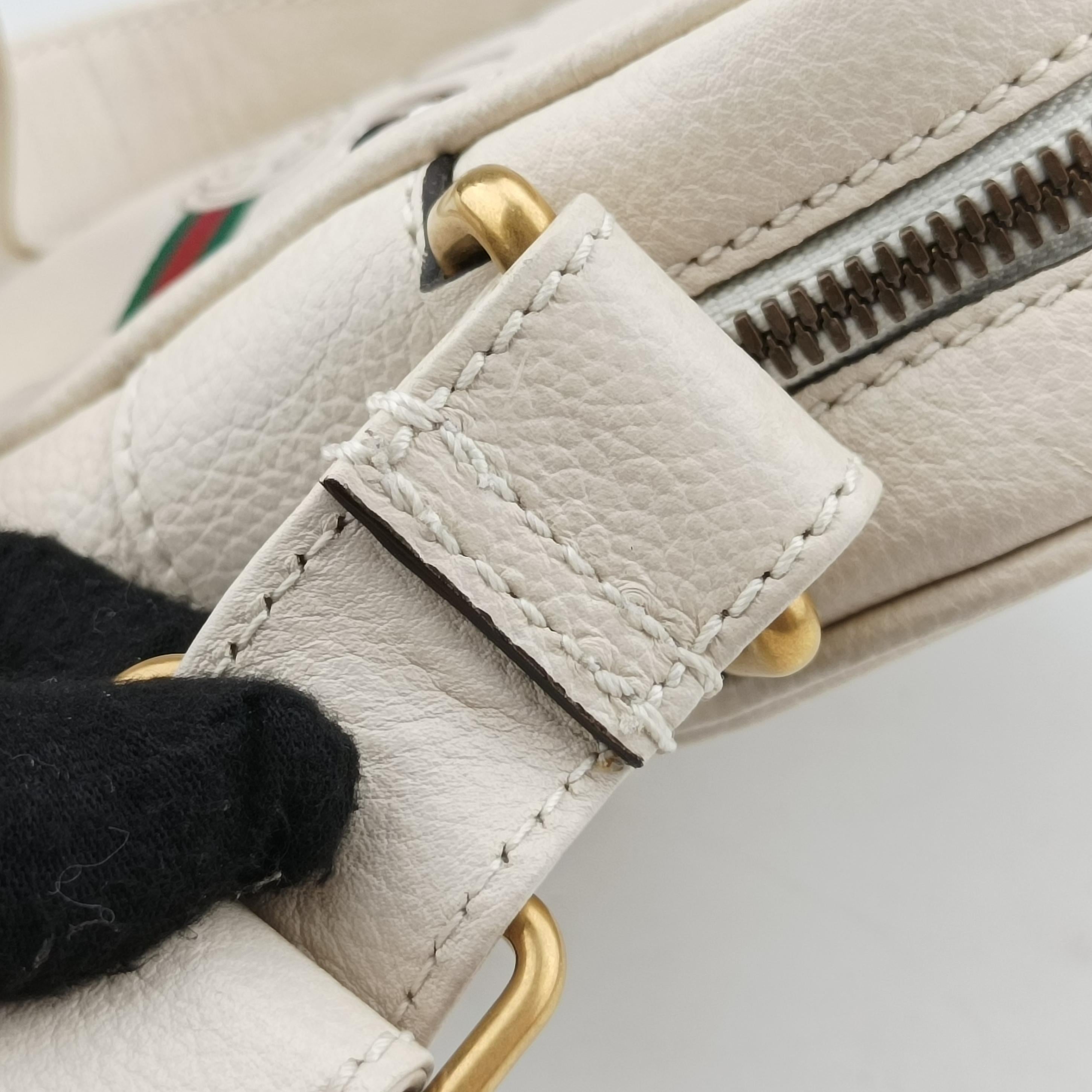 Pre-owned Gucci Print Messenger White Leather 574803 shoulderbag | stylenewstar