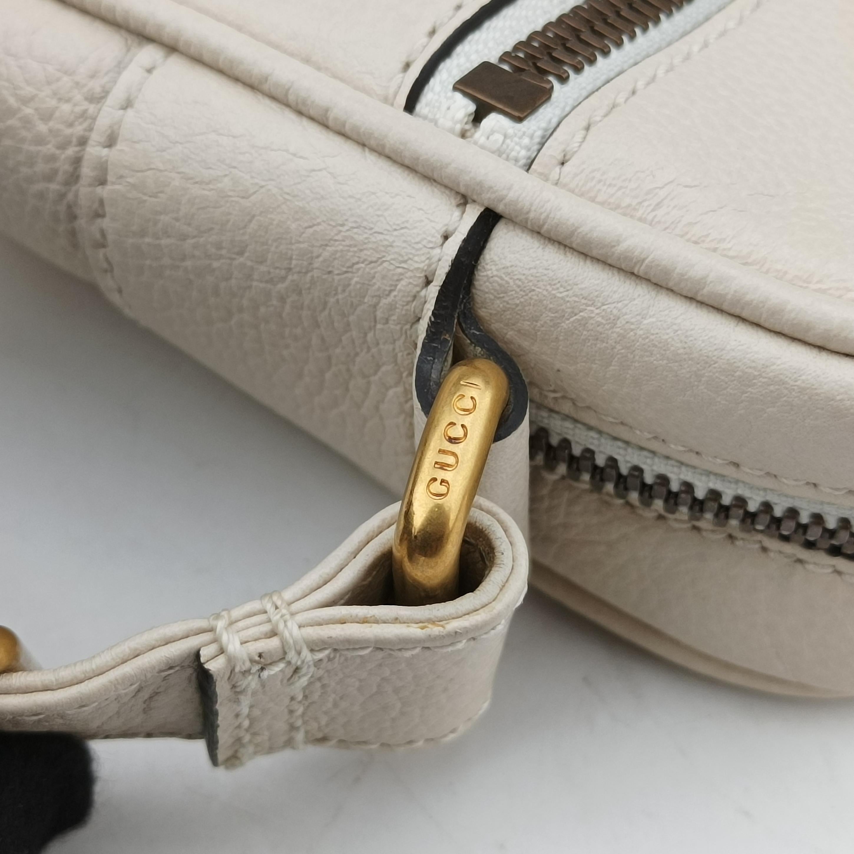 Pre-owned Gucci Print Messenger White Leather 574803 shoulderbag | stylenewstar