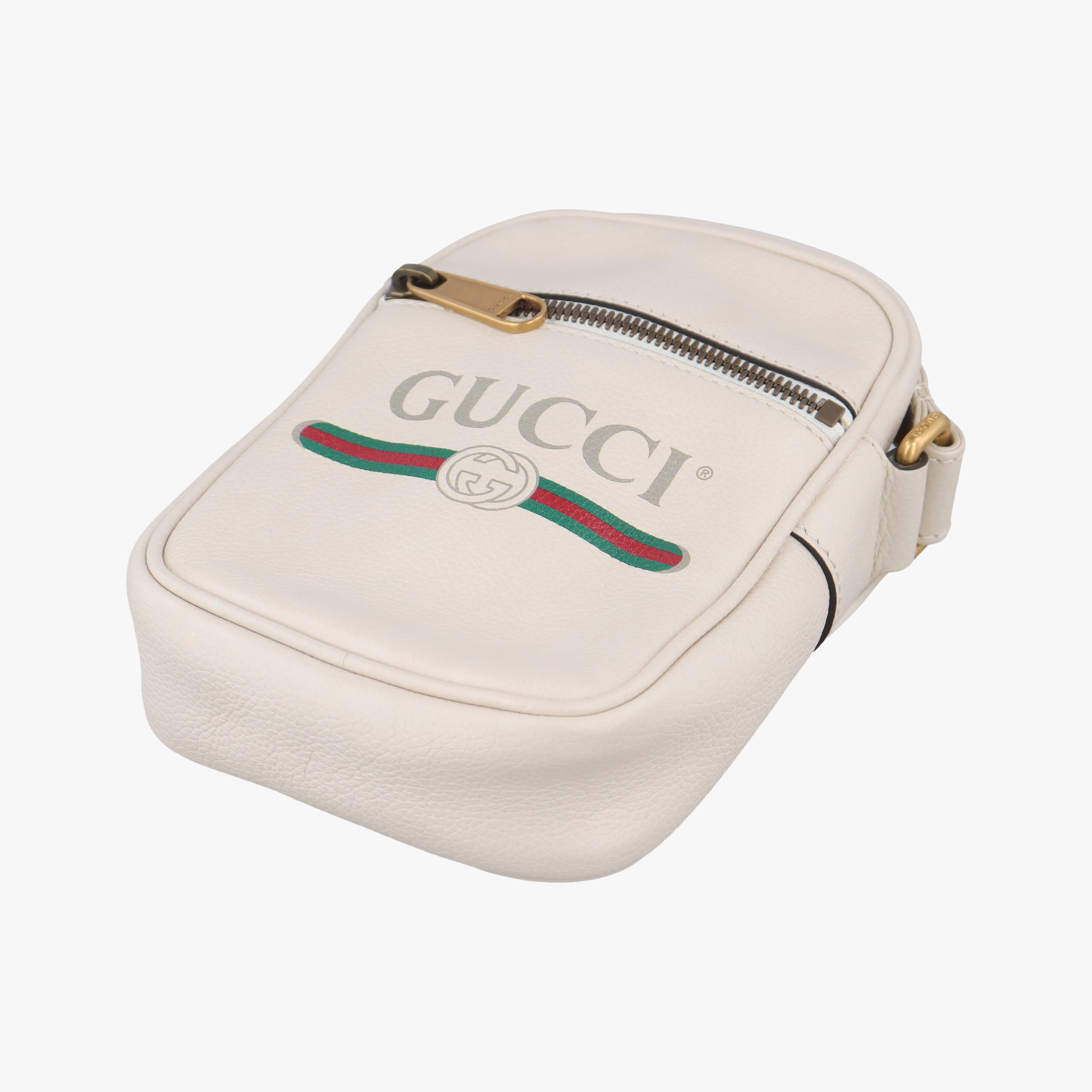 Pre-owned Gucci Print Messenger White Leather 574803 shoulderbag | stylenewstar
