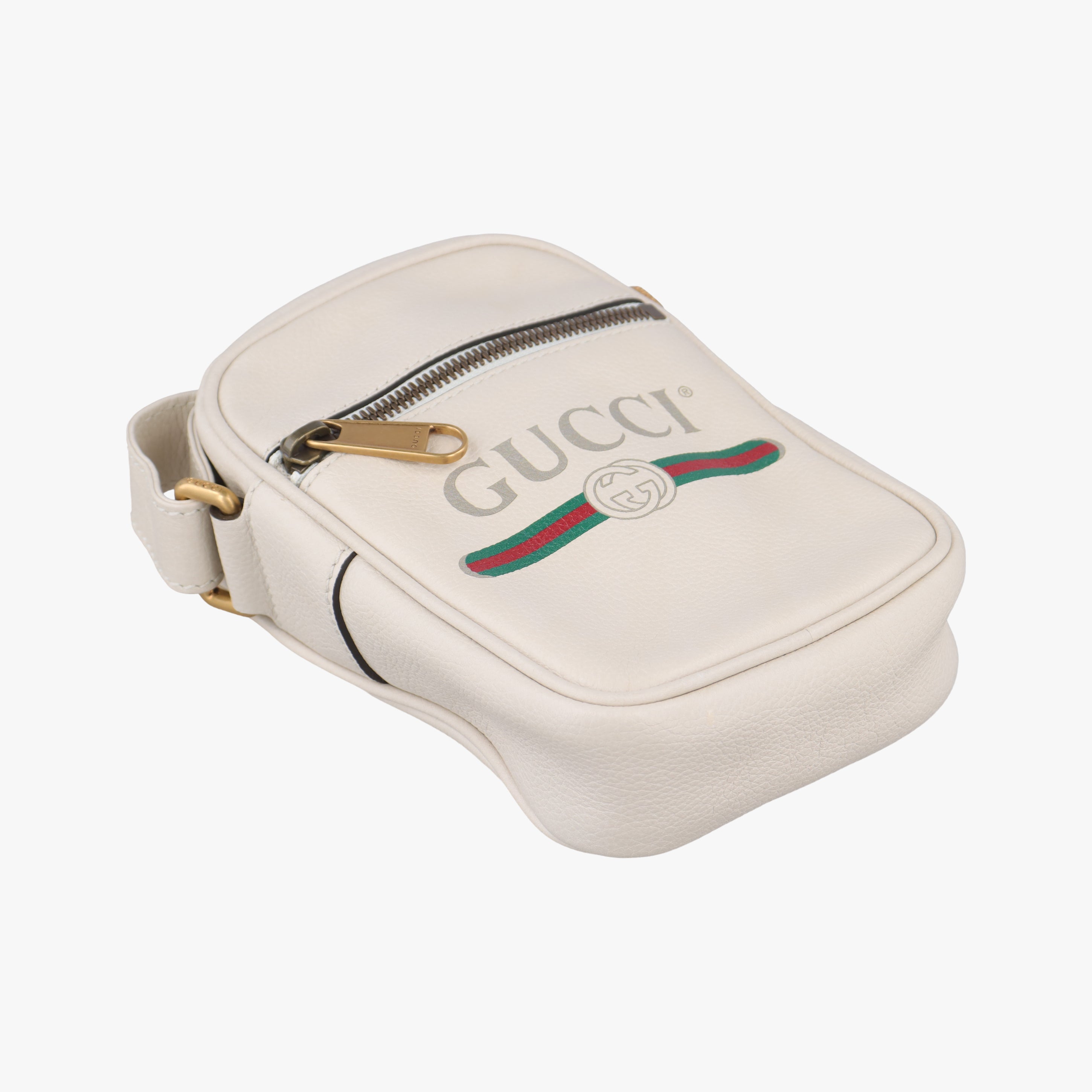 Pre-owned Gucci Print Messenger White Leather 574803 shoulderbag | stylenewstar