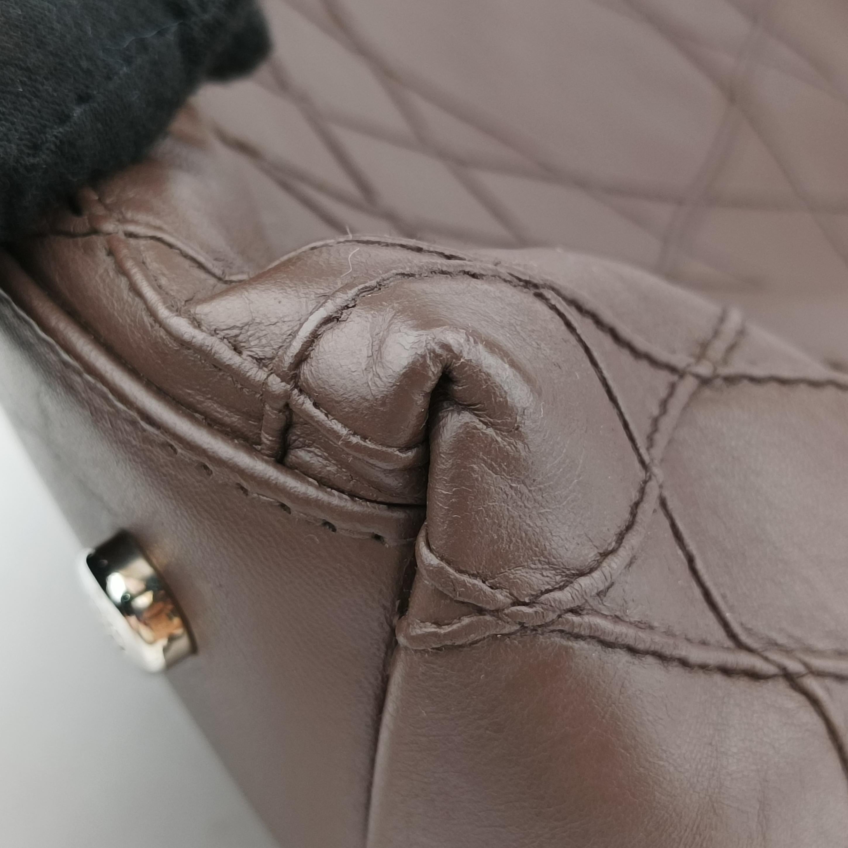 Pre-owned Christian Dior Granville Brown lambskin  shoulderbag | stylenewstar