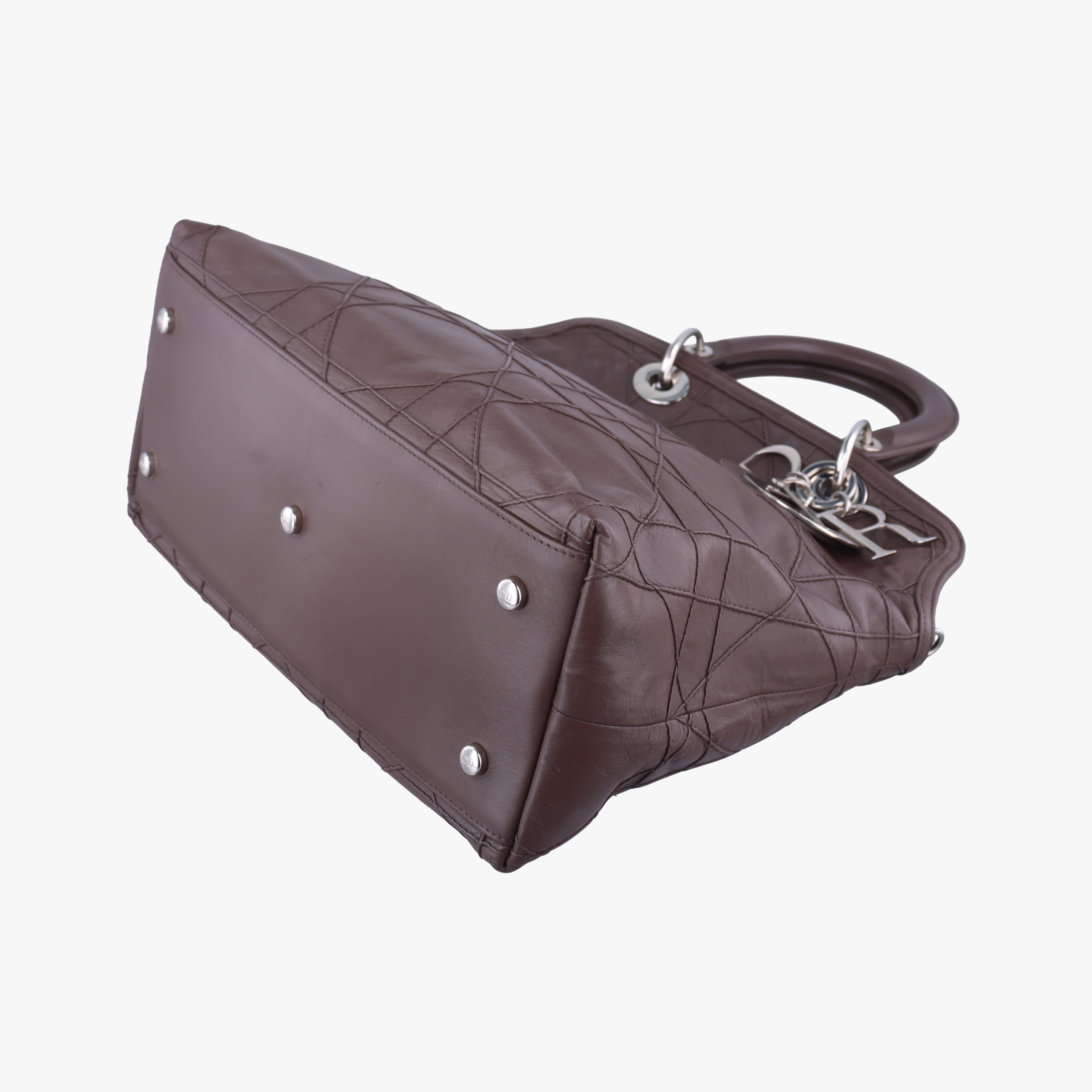 Pre-owned Christian Dior Granville Brown lambskin  shoulderbag | stylenewstar