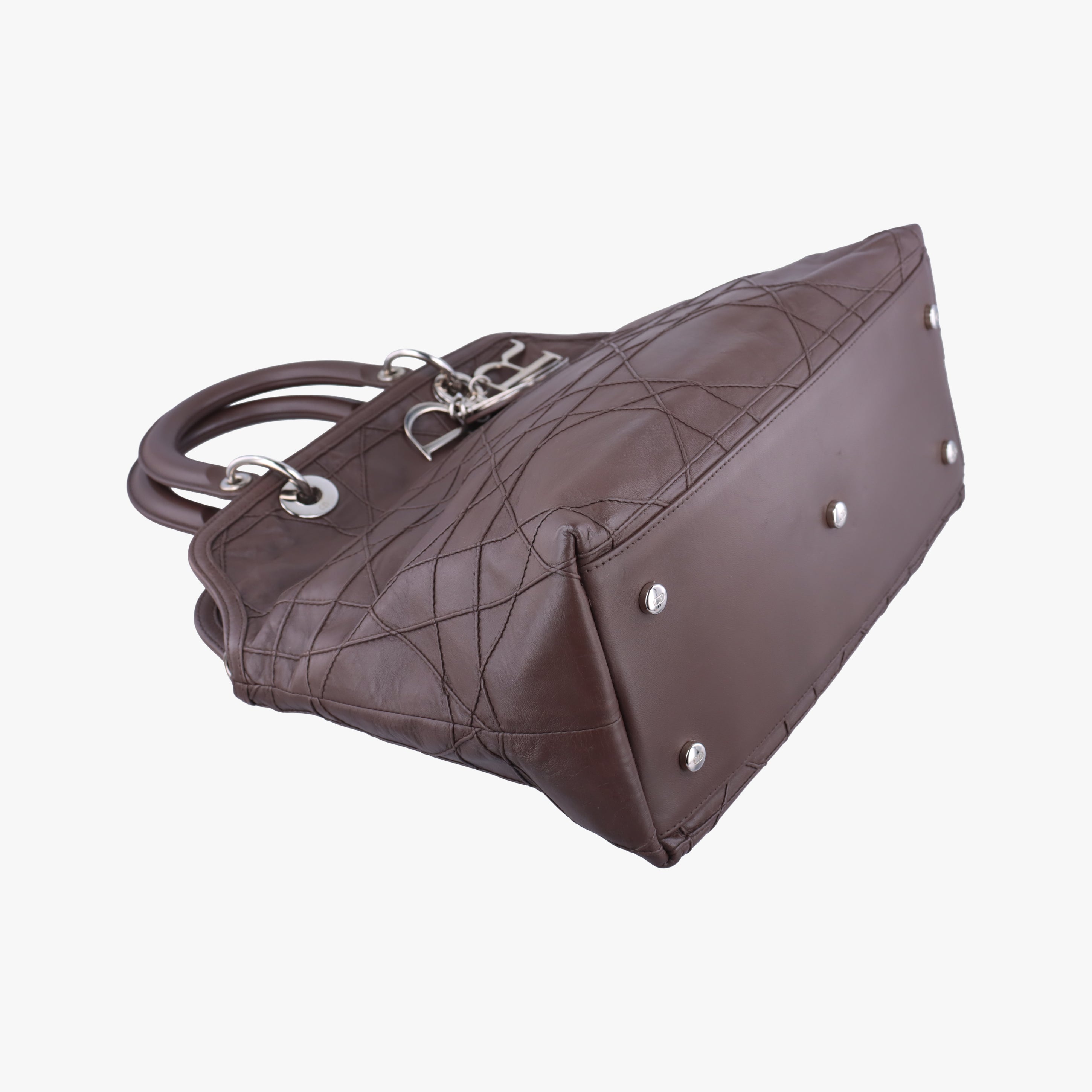 Pre-owned Christian Dior Granville Brown lambskin  shoulderbag | stylenewstar