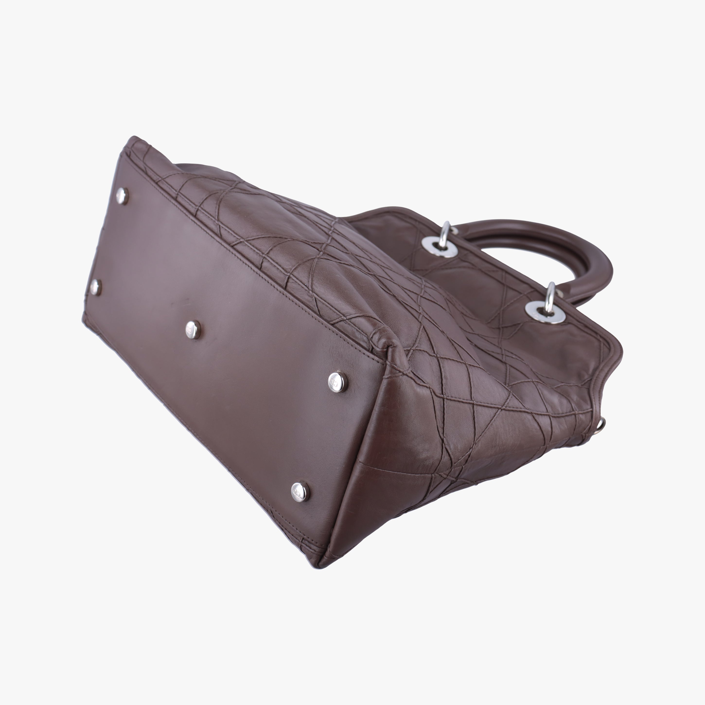 Pre-owned Christian Dior Granville Brown lambskin  shoulderbag | stylenewstar