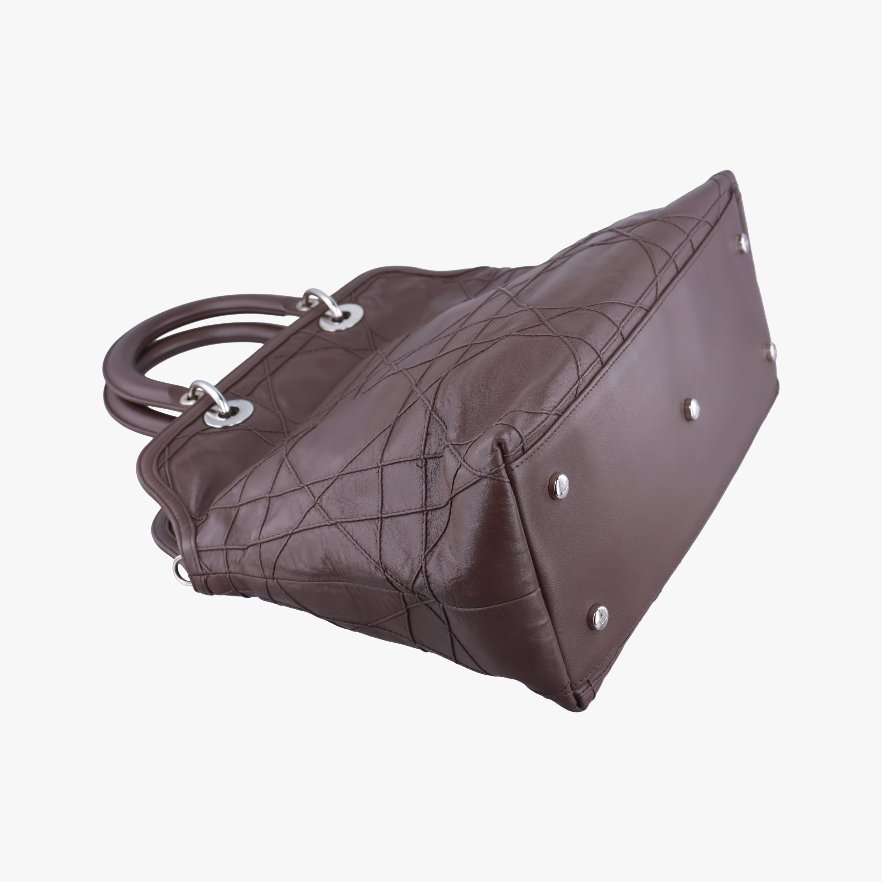 Pre-owned Christian Dior Granville Brown lambskin  shoulderbag | stylenewstar
