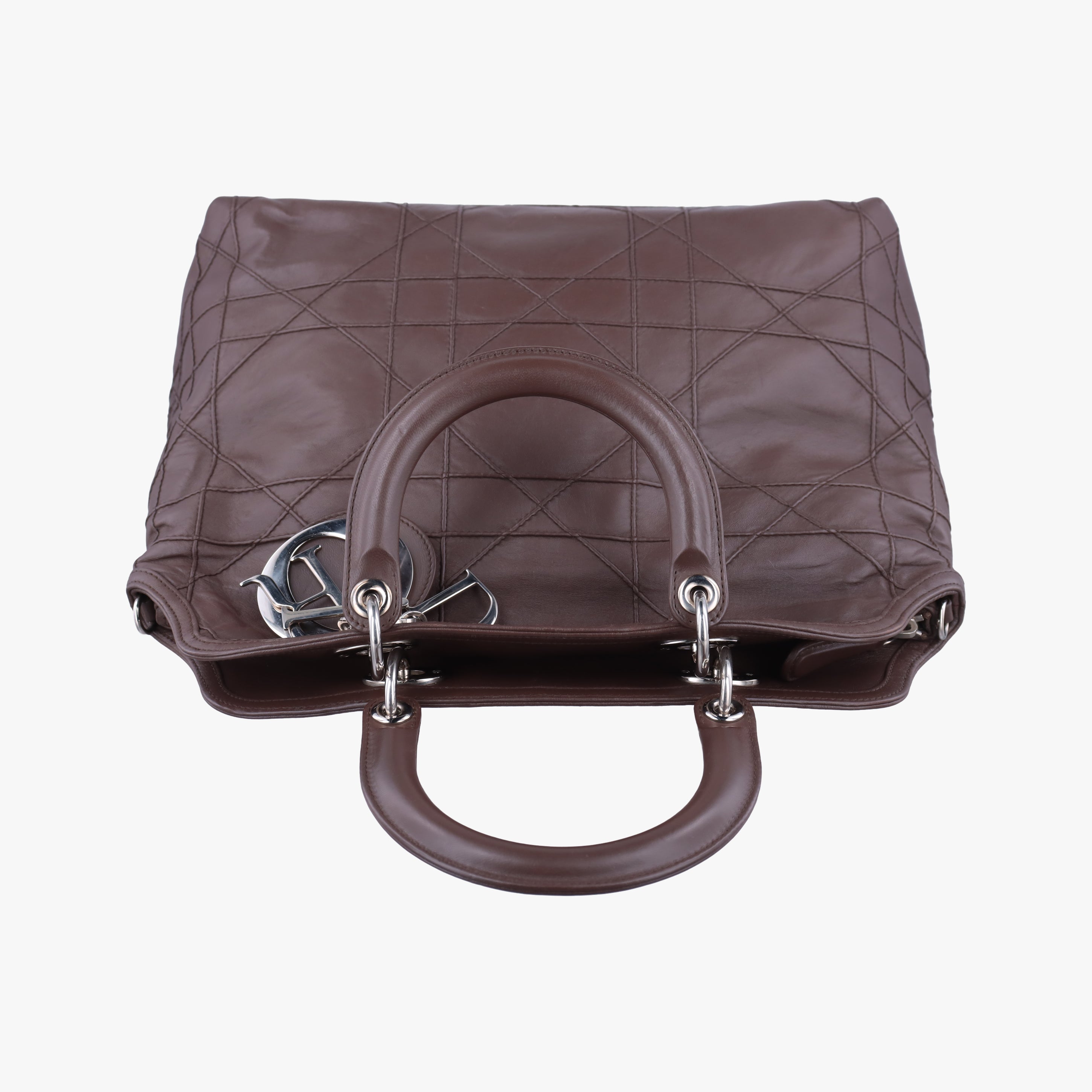 Pre-owned Christian Dior Granville Brown lambskin  shoulderbag | stylenewstar