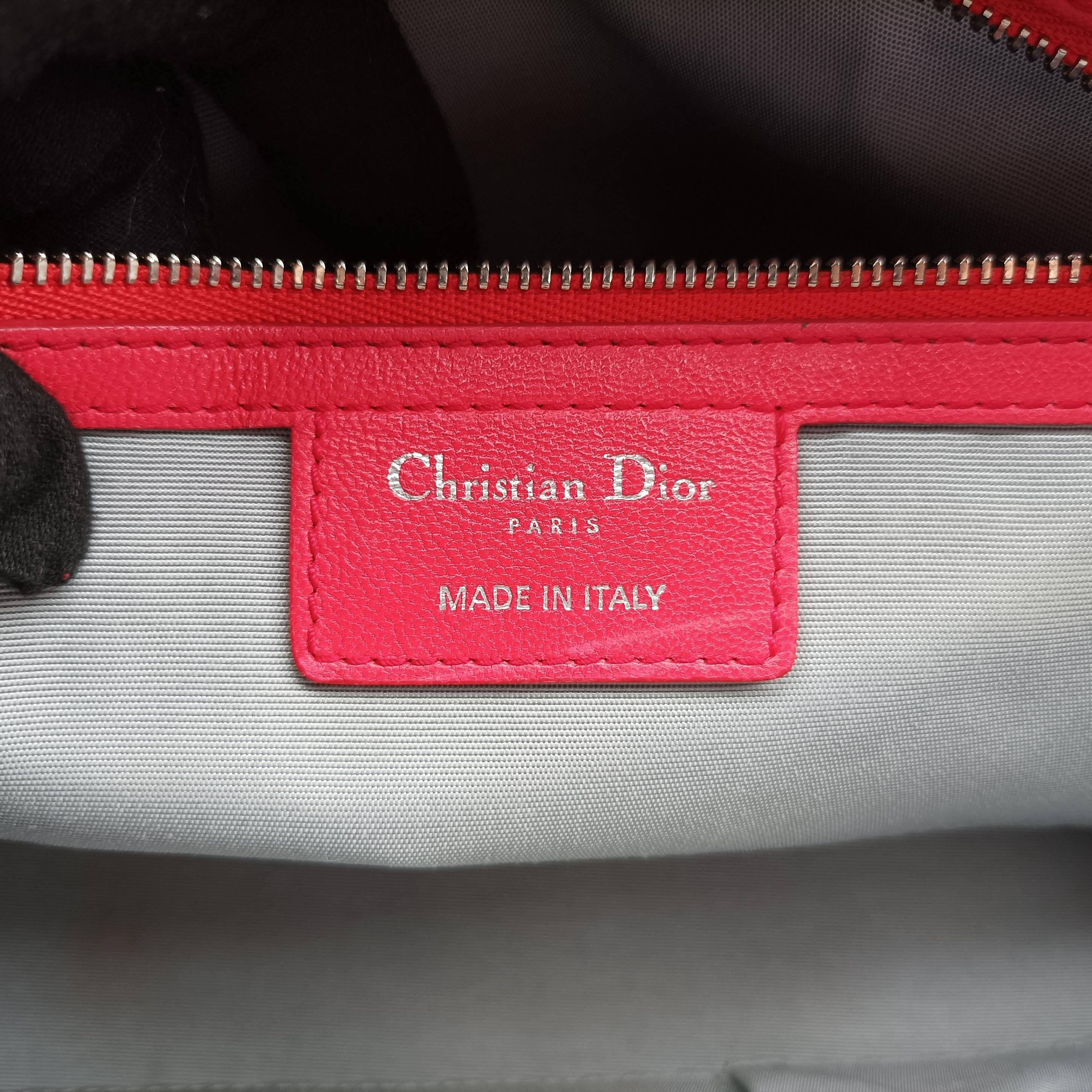 Pre-owned Christian Dior Granville Rose Red lambskin  shoulderbag | stylenewstar