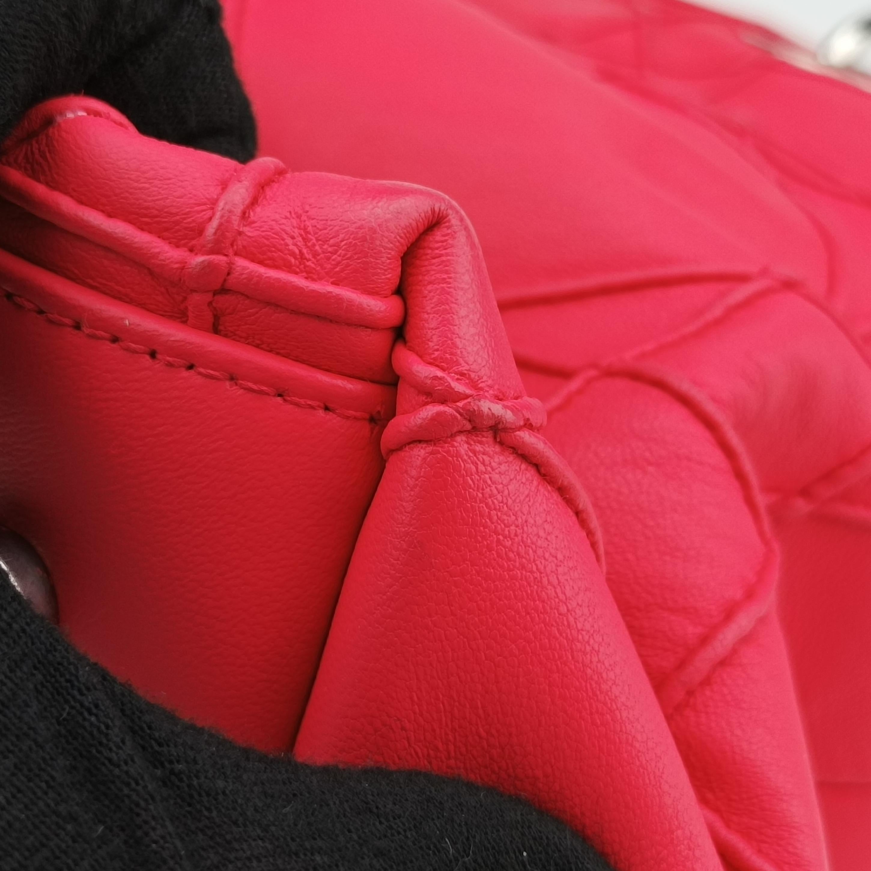Pre-owned Christian Dior Granville Rose Red lambskin  shoulderbag | stylenewstar