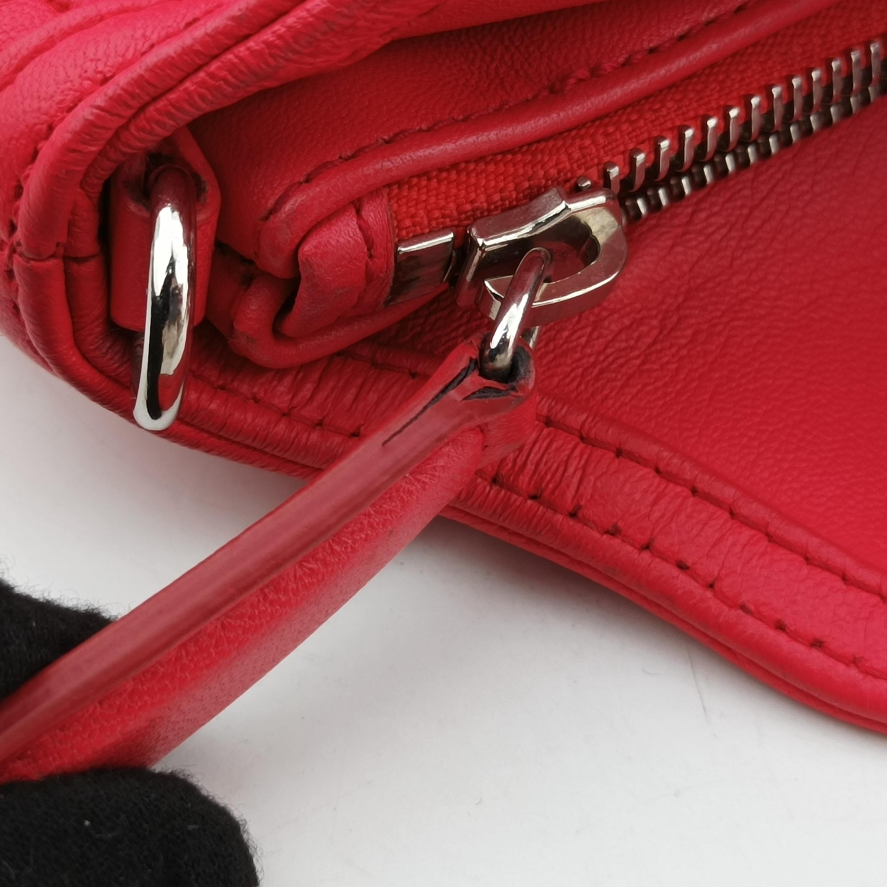 Pre-owned Christian Dior Granville Rose Red lambskin  shoulderbag | stylenewstar