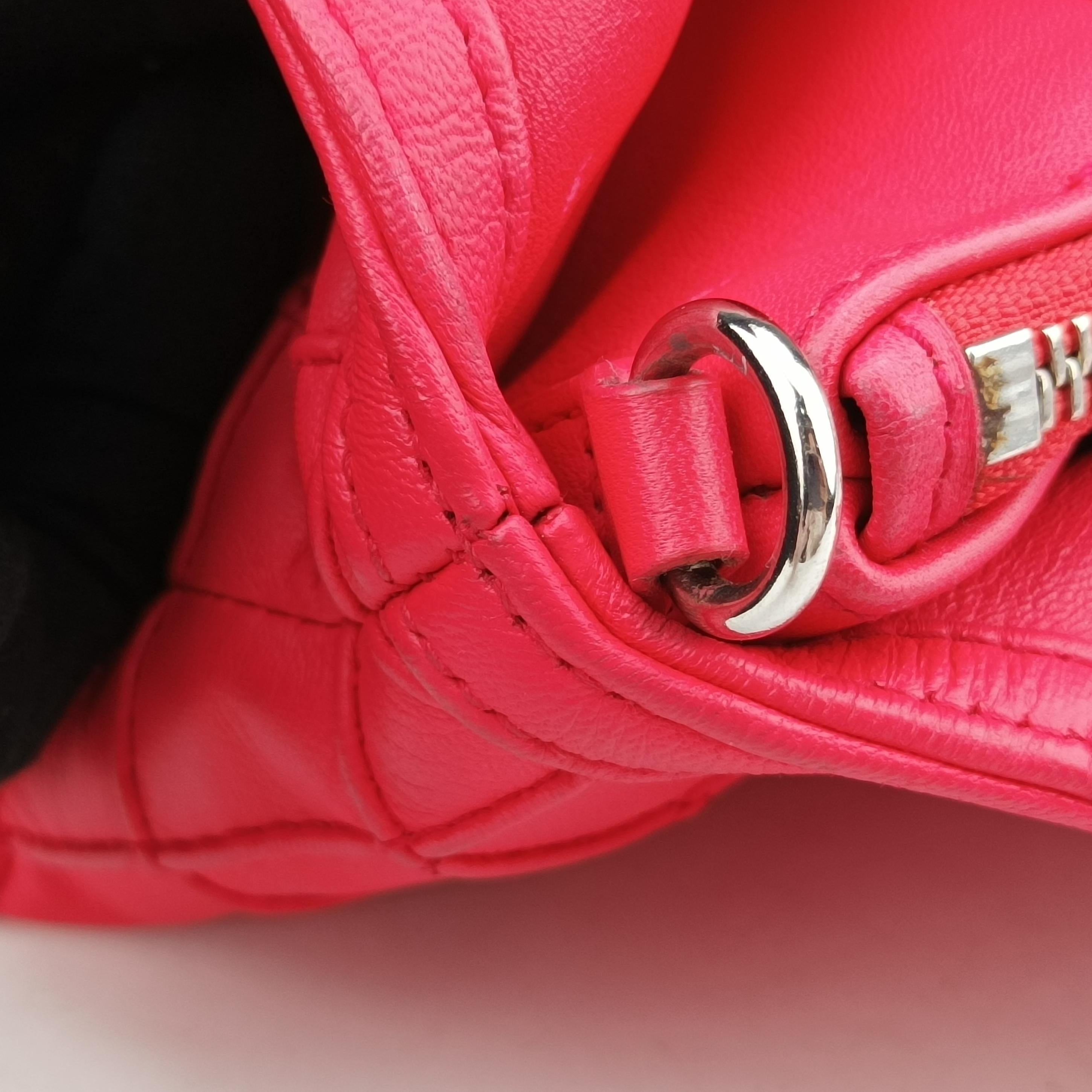 Pre-owned Christian Dior Granville Rose Red lambskin  shoulderbag | stylenewstar