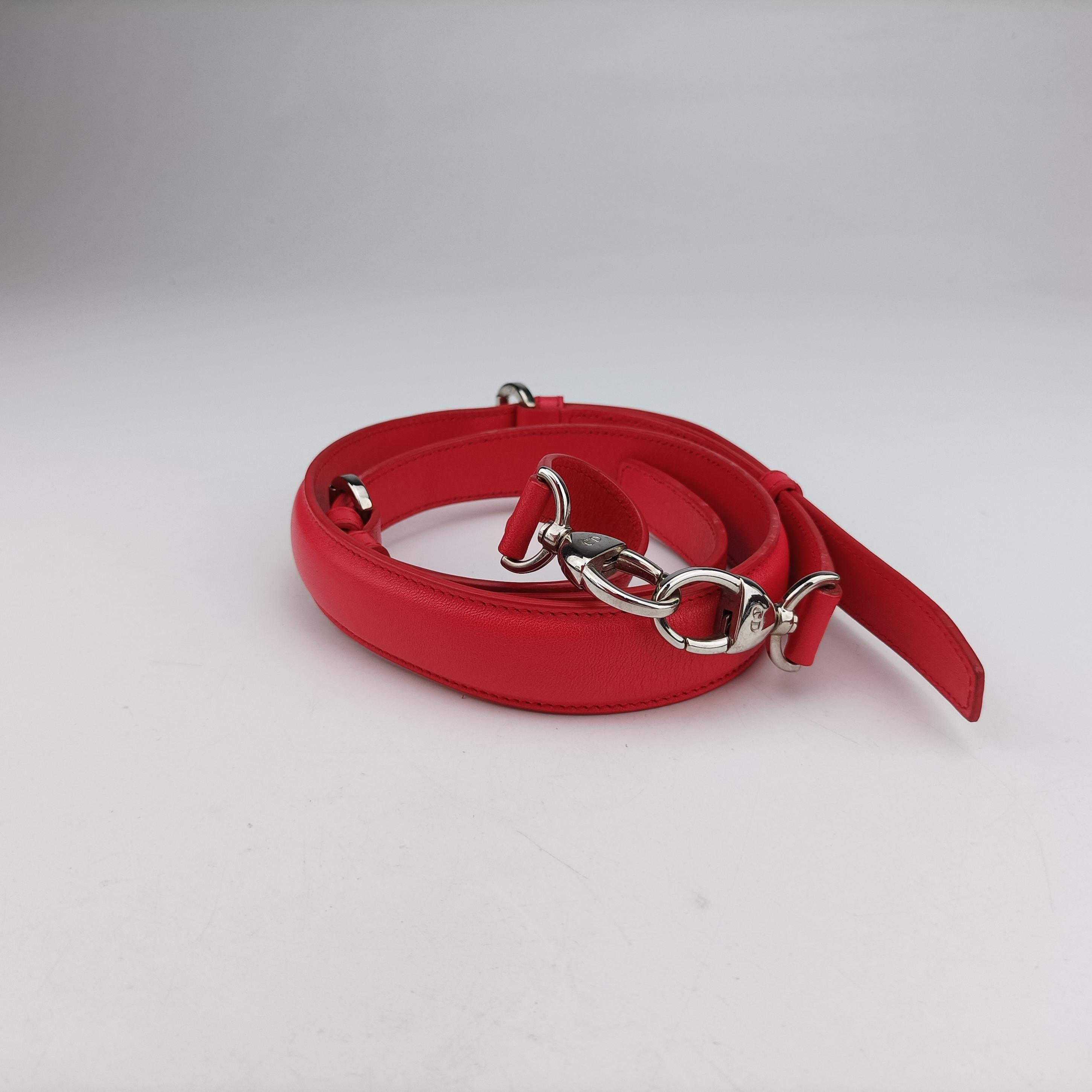 Pre-owned Christian Dior Granville Rose Red lambskin  shoulderbag | stylenewstar