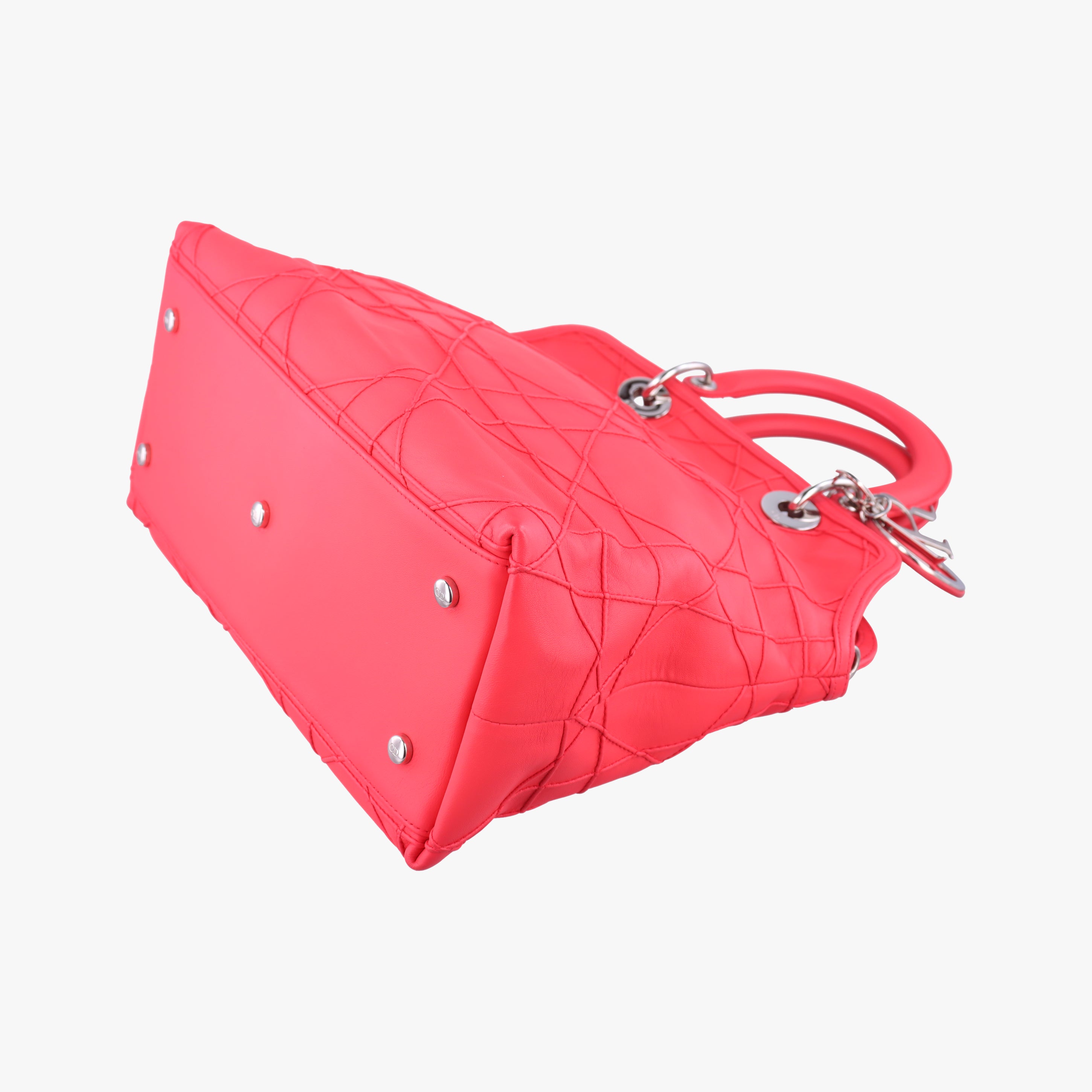 Pre-owned Christian Dior Granville Rose Red lambskin  shoulderbag | stylenewstar