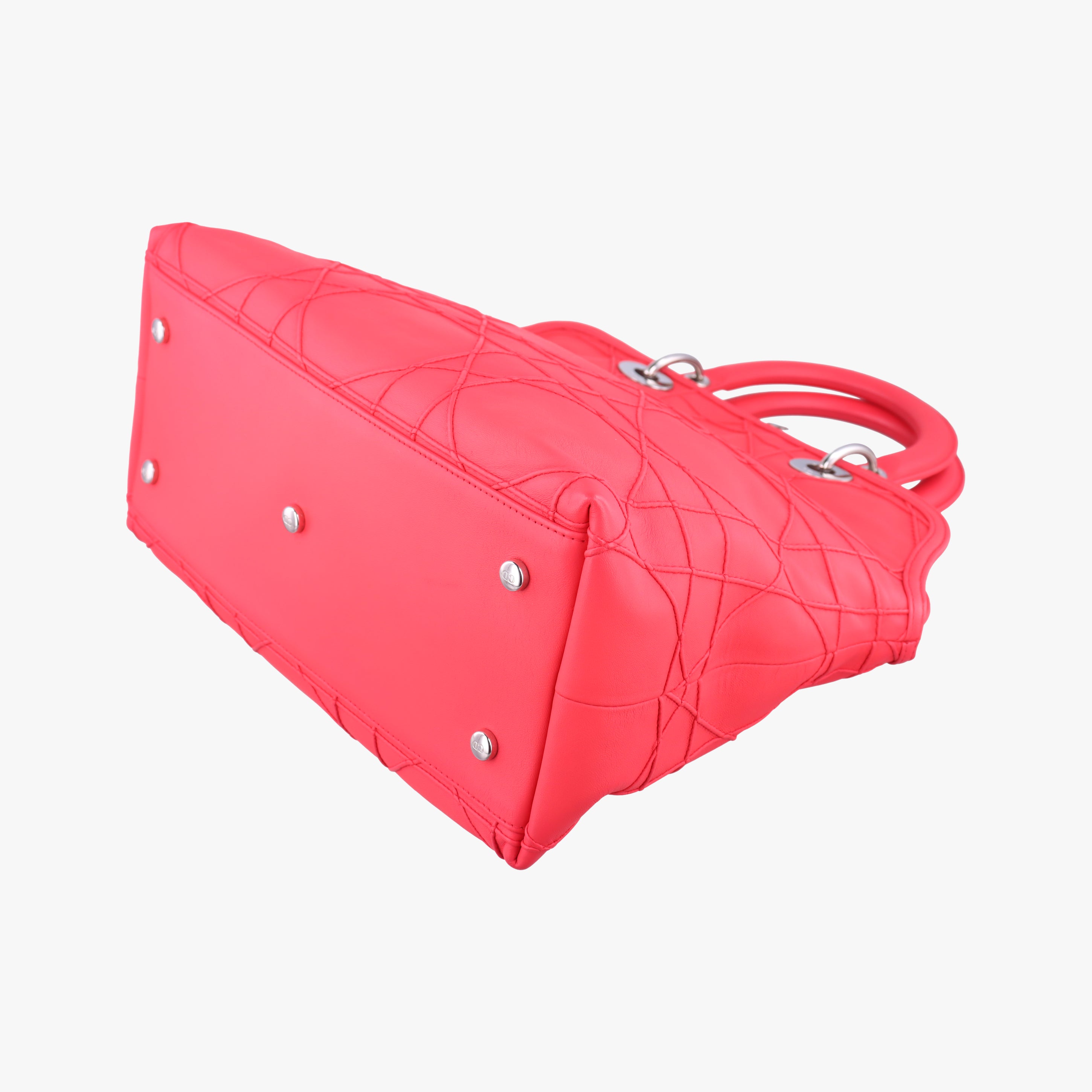 Pre-owned Christian Dior Granville Rose Red lambskin  shoulderbag | stylenewstar
