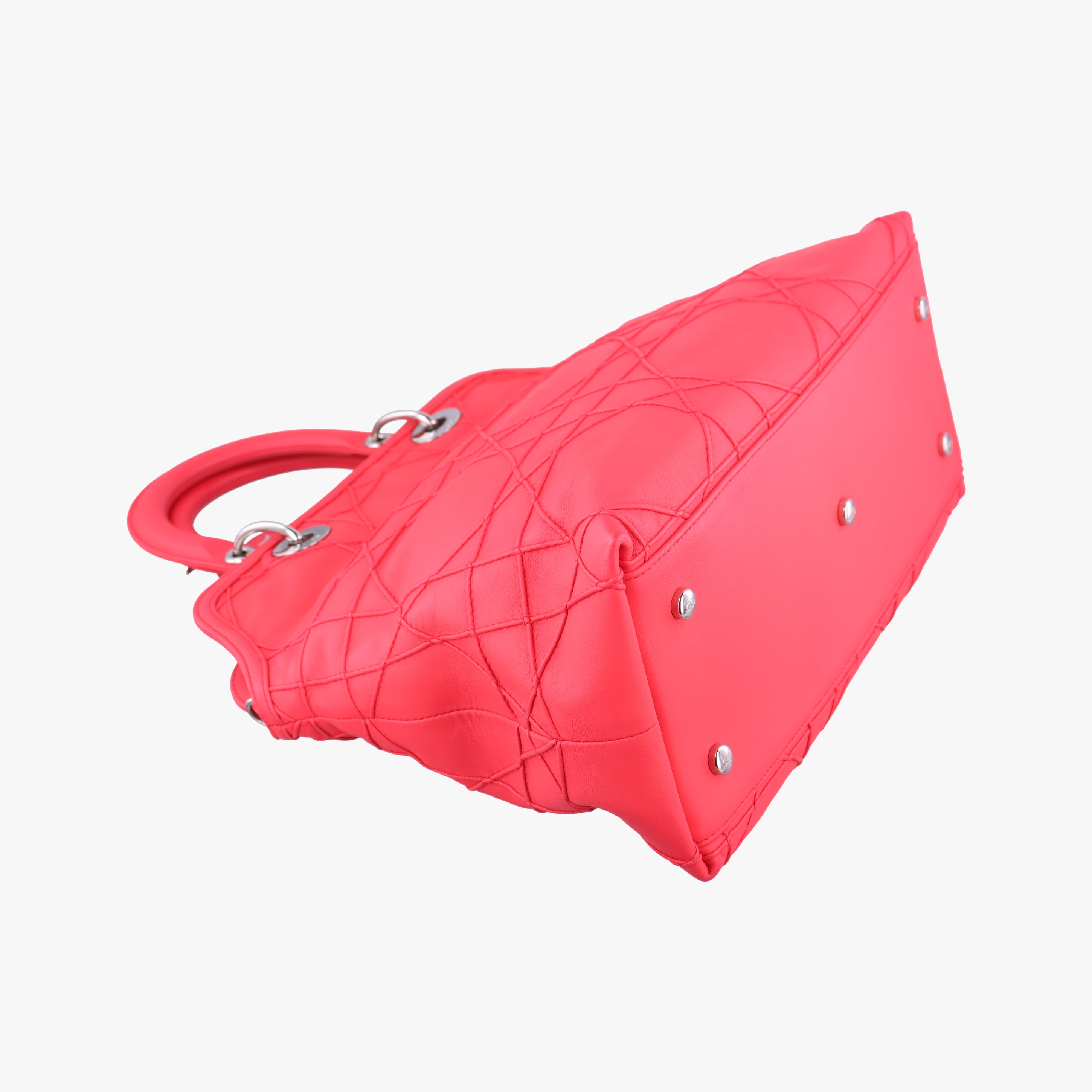 Pre-owned Christian Dior Granville Rose Red lambskin  shoulderbag | stylenewstar