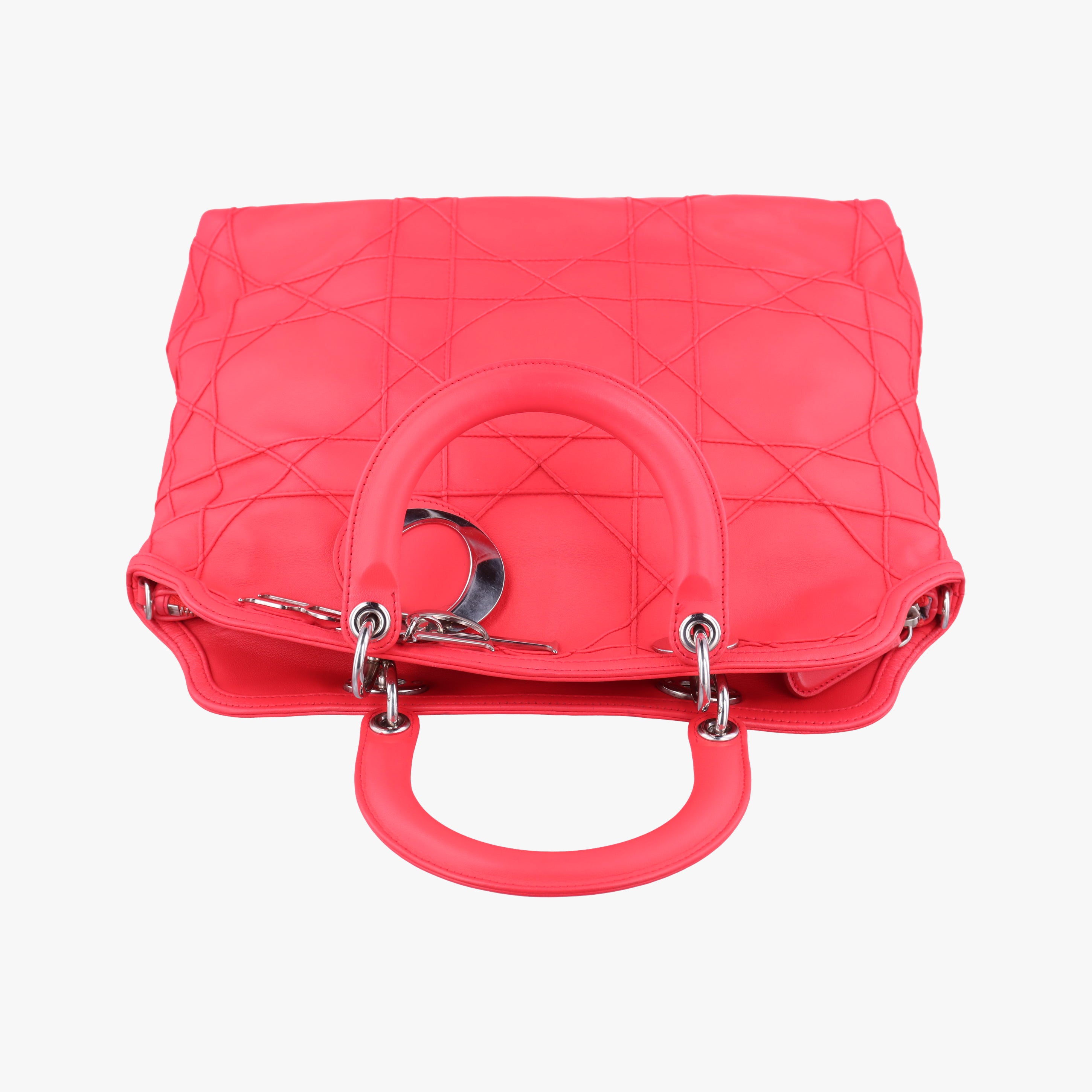 Pre-owned Christian Dior Granville Rose Red lambskin  shoulderbag | stylenewstar