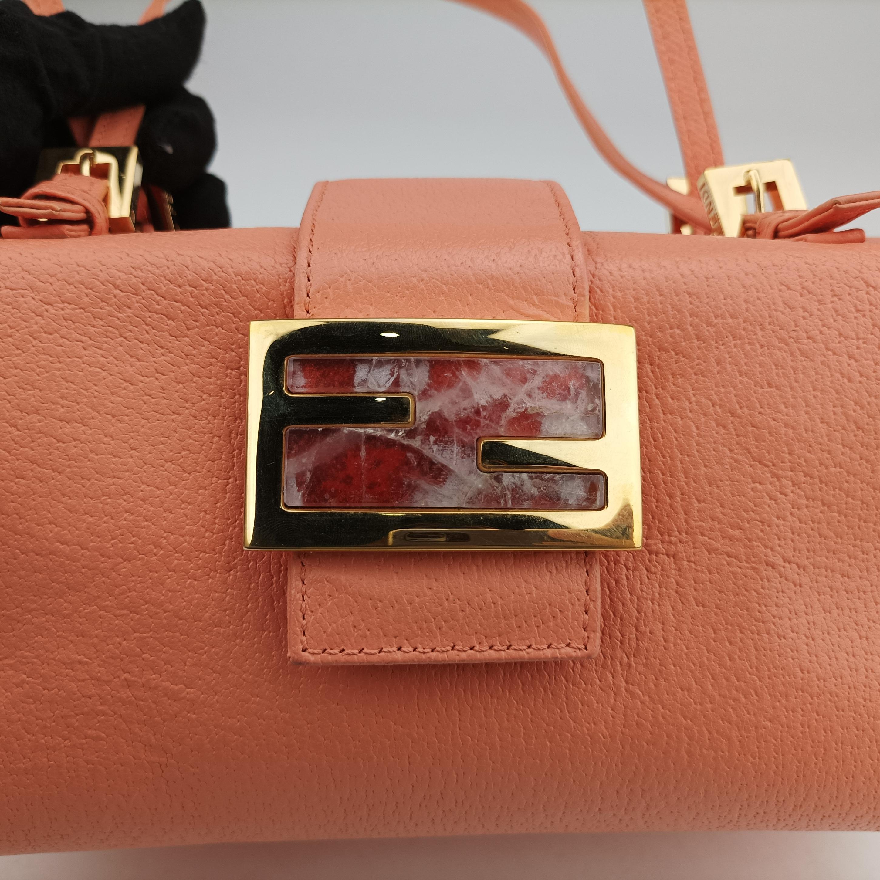 Pre-owned Fendi FF Zucca Orange Leather 101633 handbag | stylenewstar