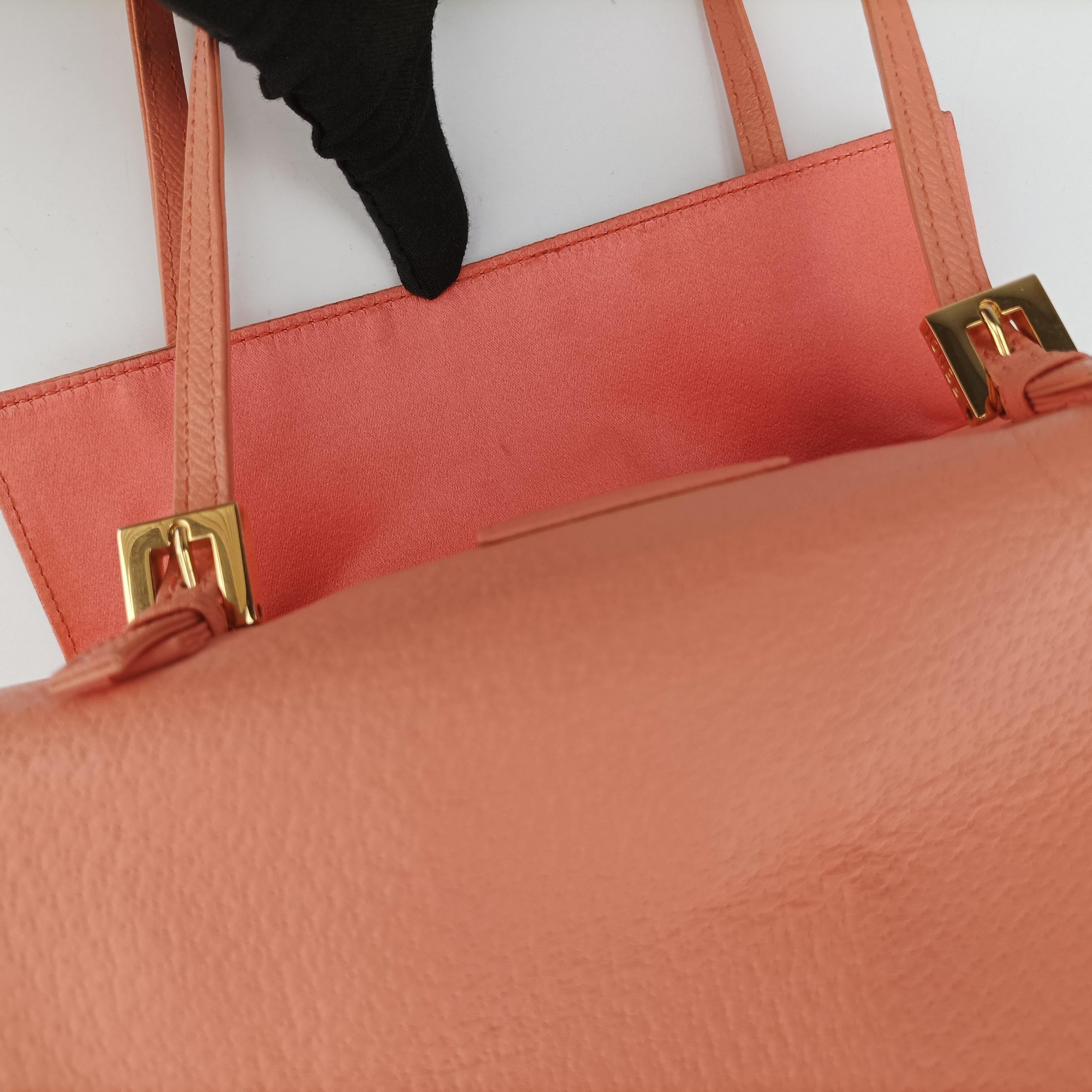 Pre-owned Fendi FF Zucca Orange Leather 101633 handbag | stylenewstar