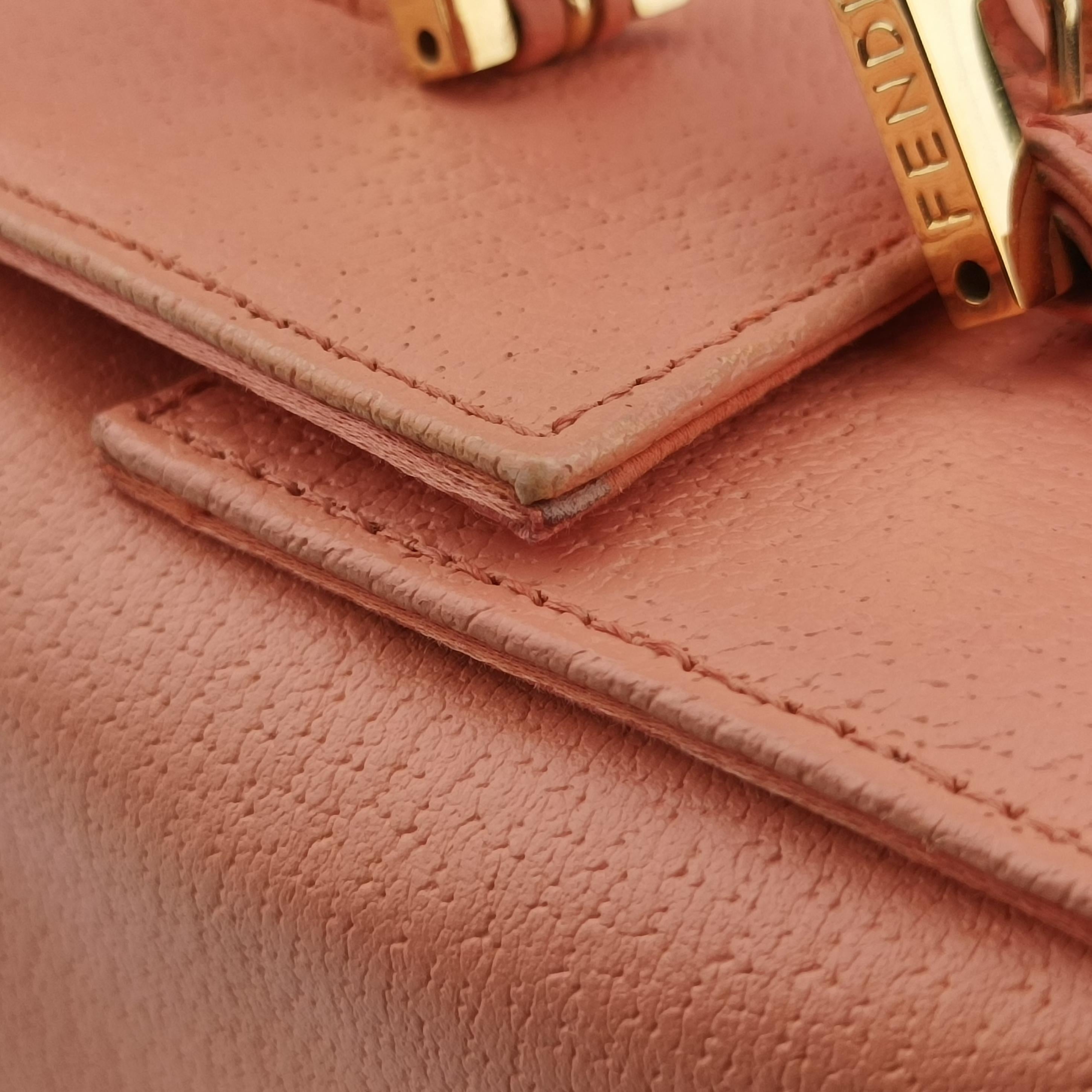 Pre-owned Fendi FF Zucca Orange Leather 101633 handbag | stylenewstar