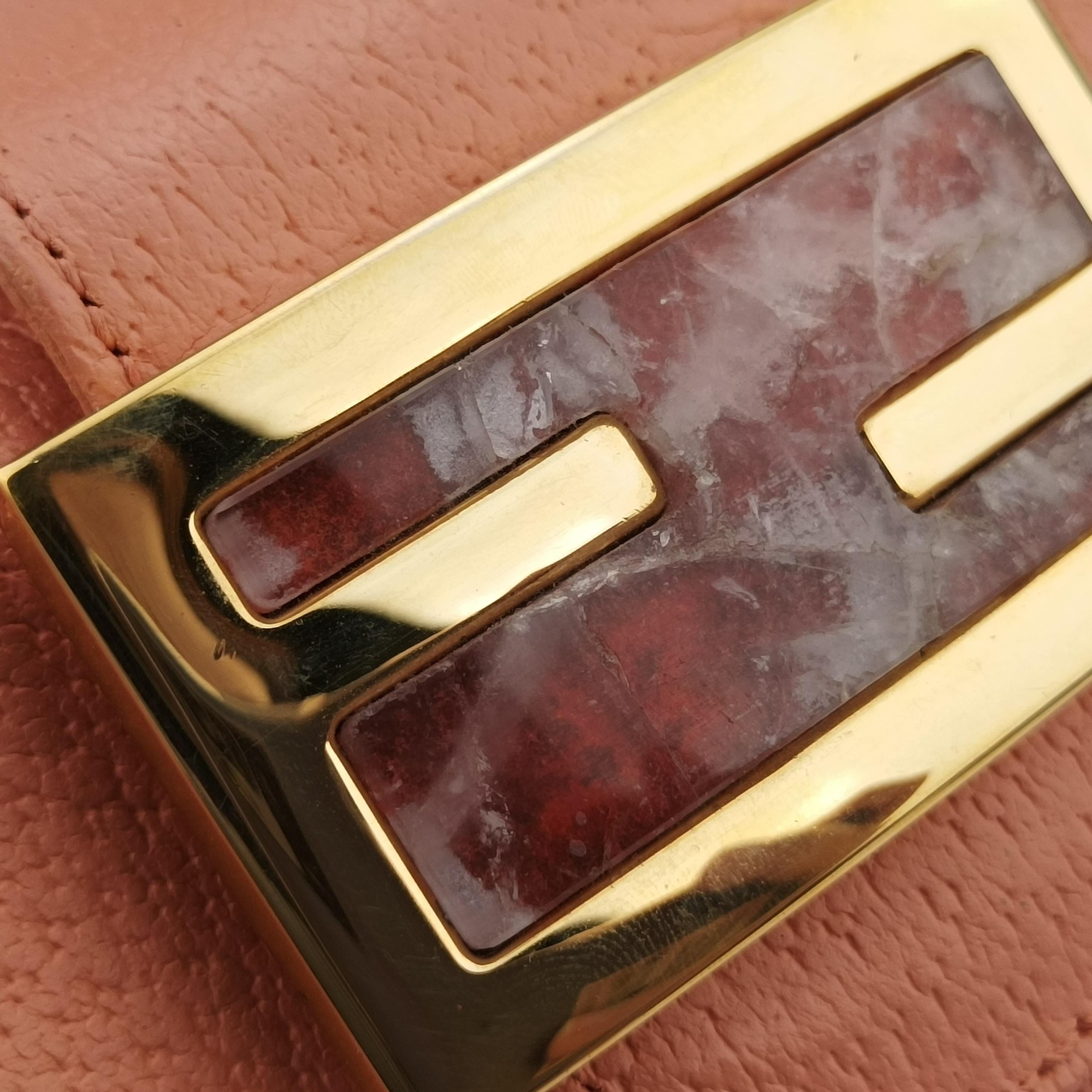 Pre-owned Fendi FF Zucca Orange Leather 101633 handbag | stylenewstar