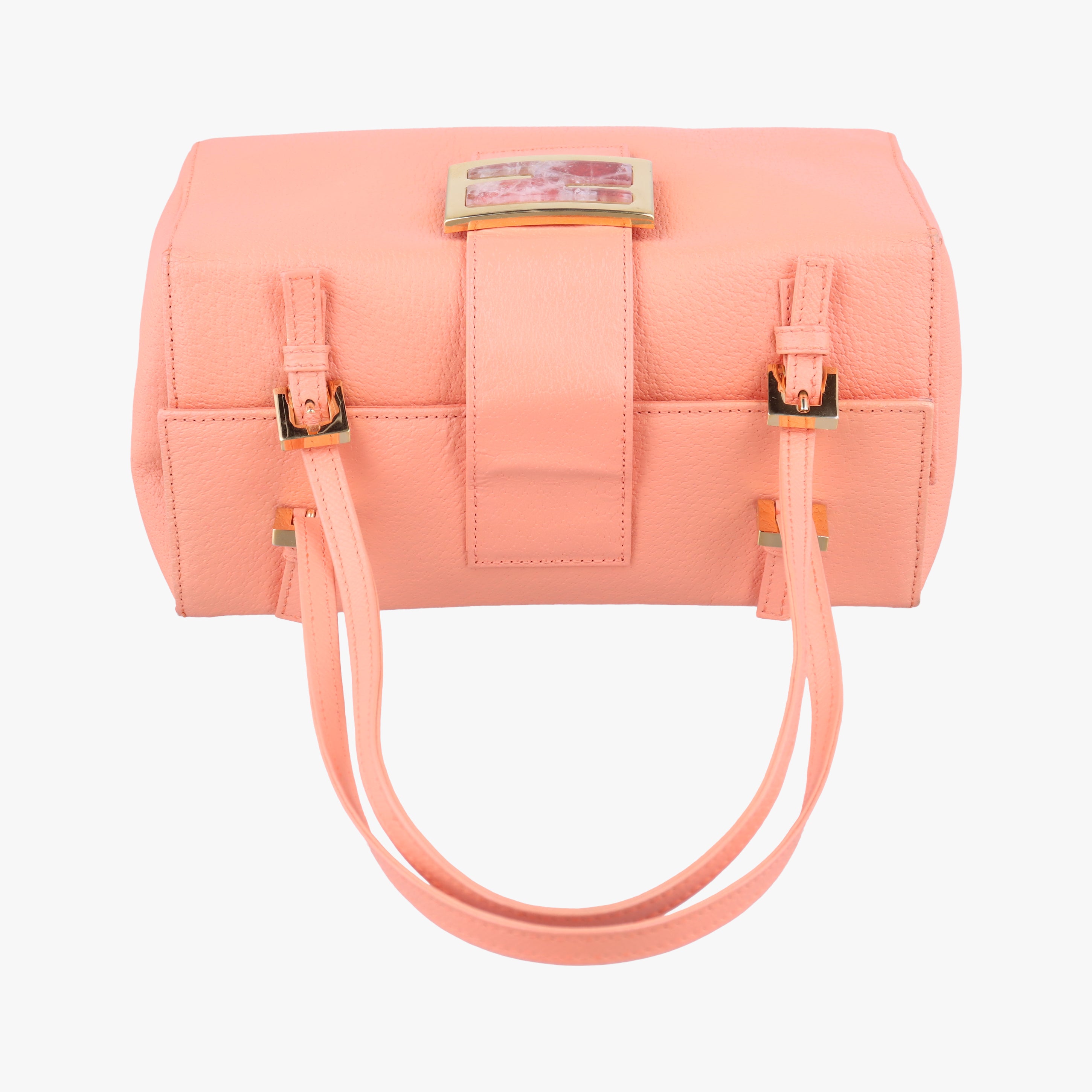 Pre-owned Fendi FF Zucca Orange Leather 101633 handbag | stylenewstar