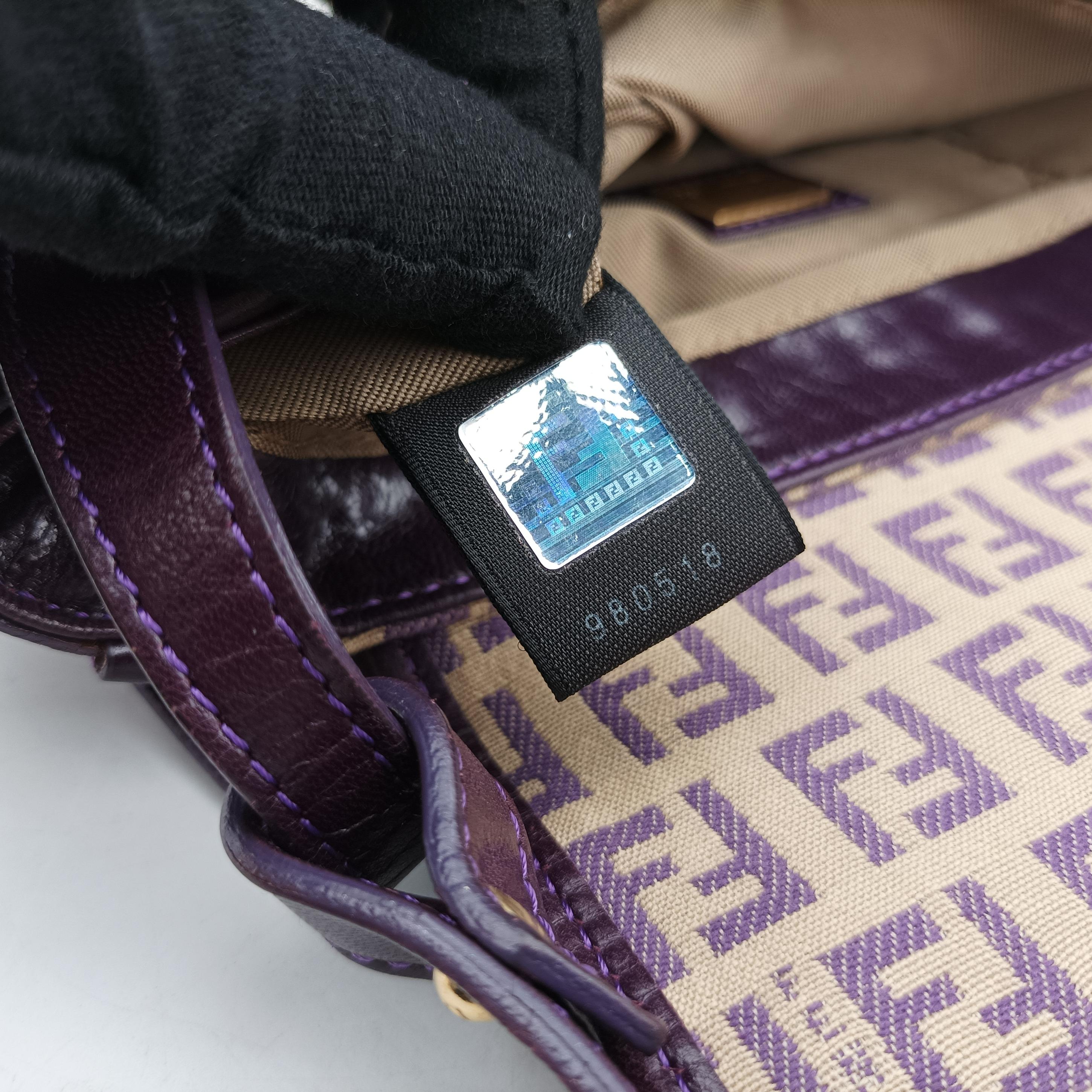 Pre-owned Fendi Zucchino Purple x Multicolor canvas×leather 2579-8 handbag | stylenewstar