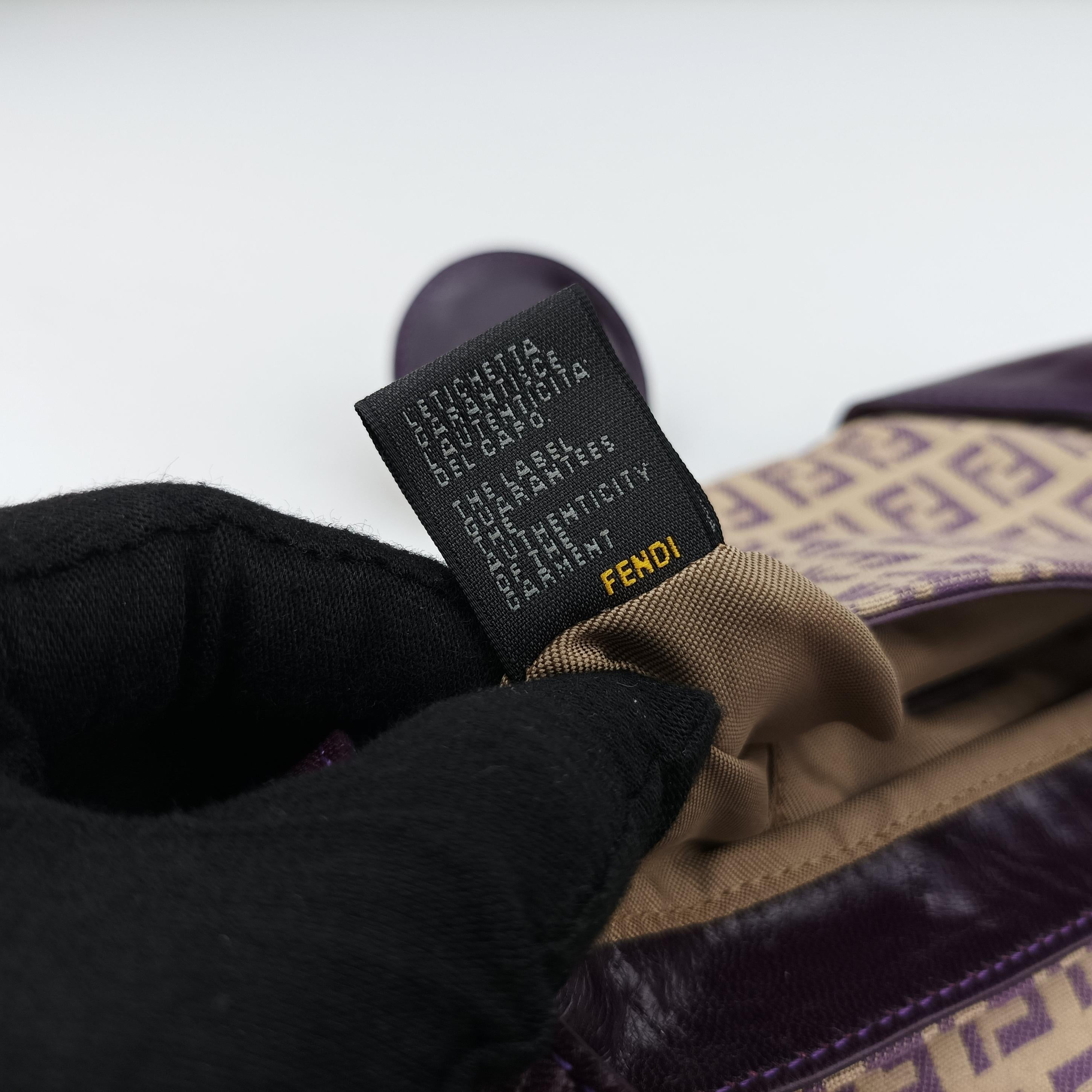 Pre-owned Fendi Zucchino Purple x Multicolor canvas×leather 2579-8 handbag | stylenewstar