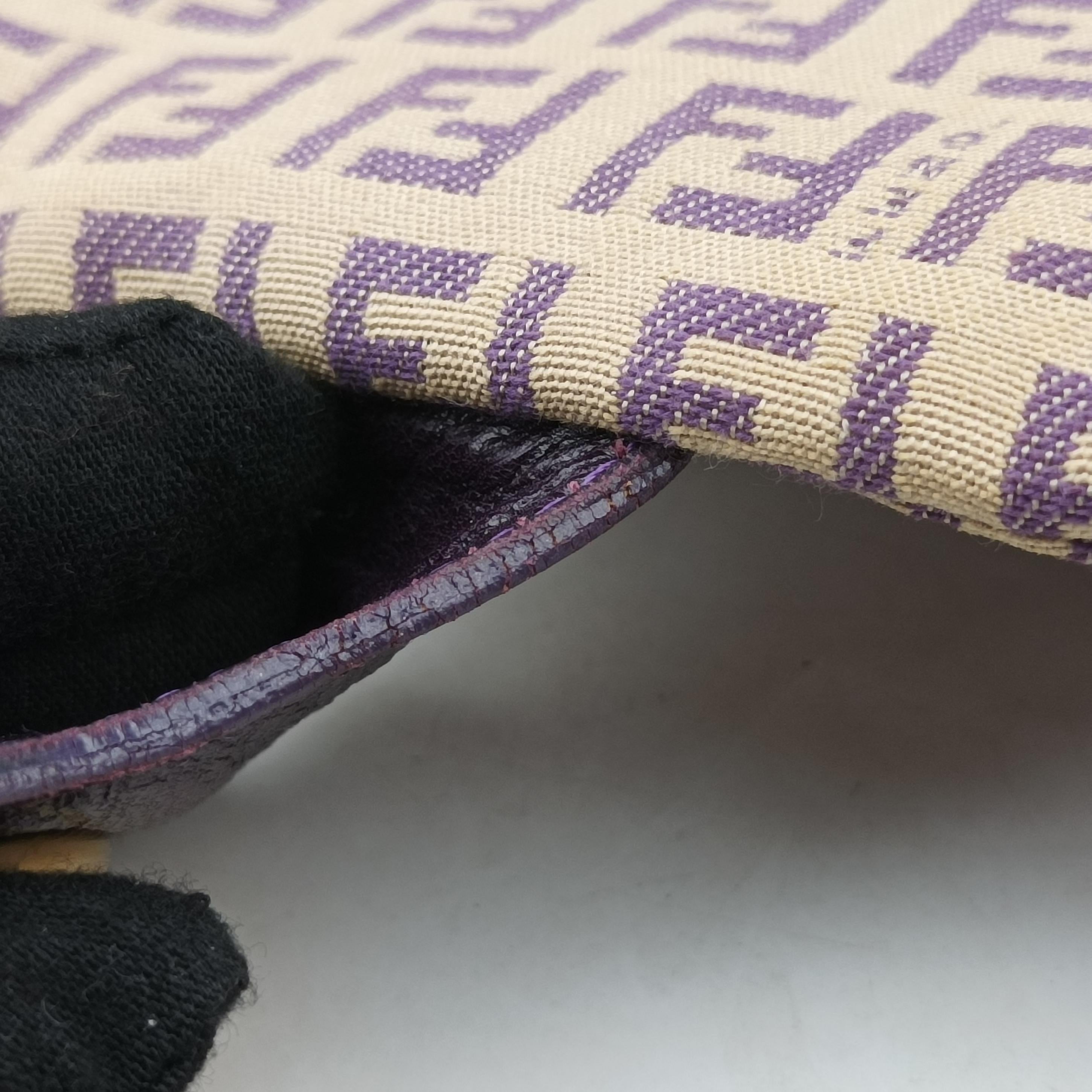 Pre-owned Fendi Zucchino Purple x Multicolor canvas×leather 2579-8 handbag | stylenewstar