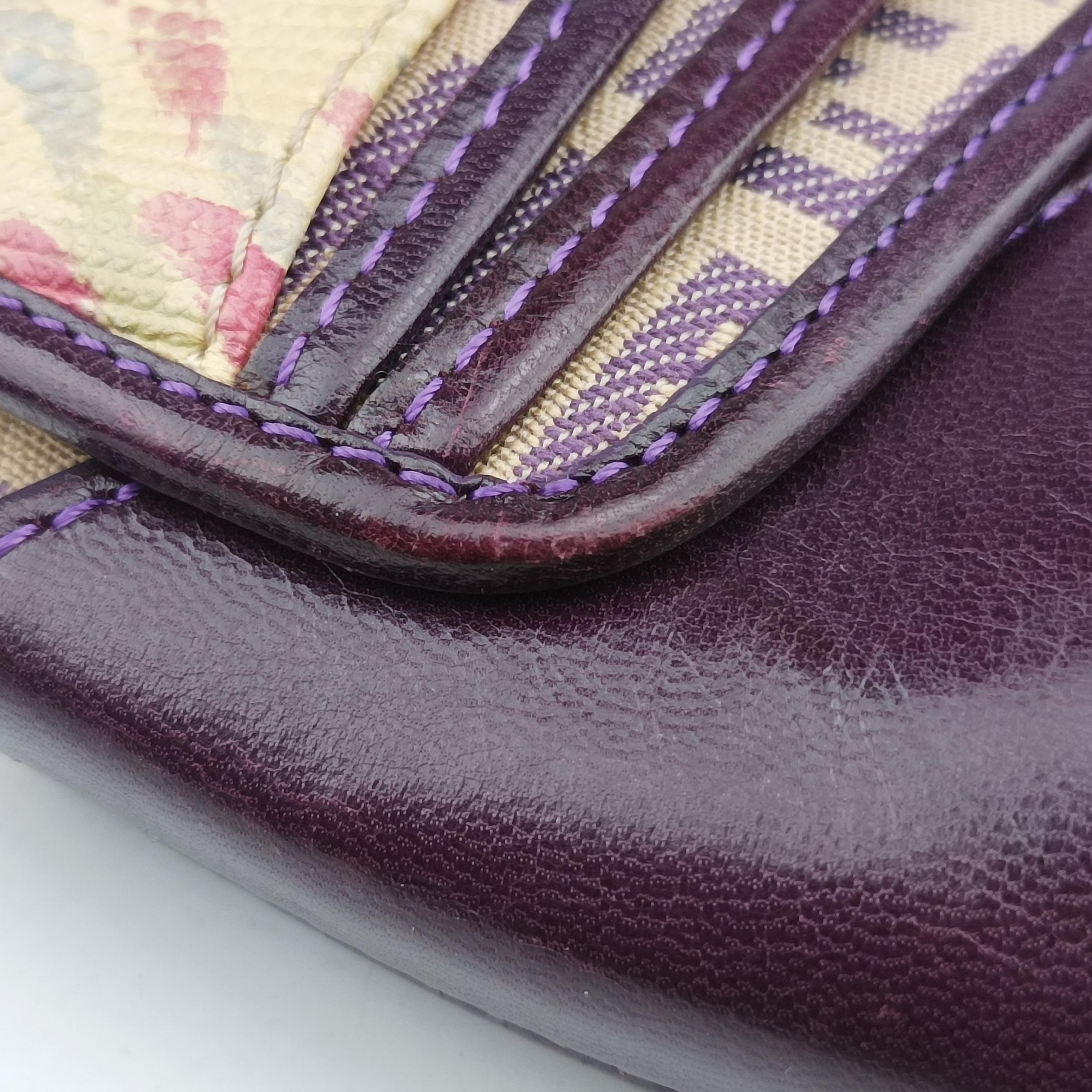 Pre-owned Fendi Zucchino Purple x Multicolor canvas×leather 2579-8 handbag | stylenewstar