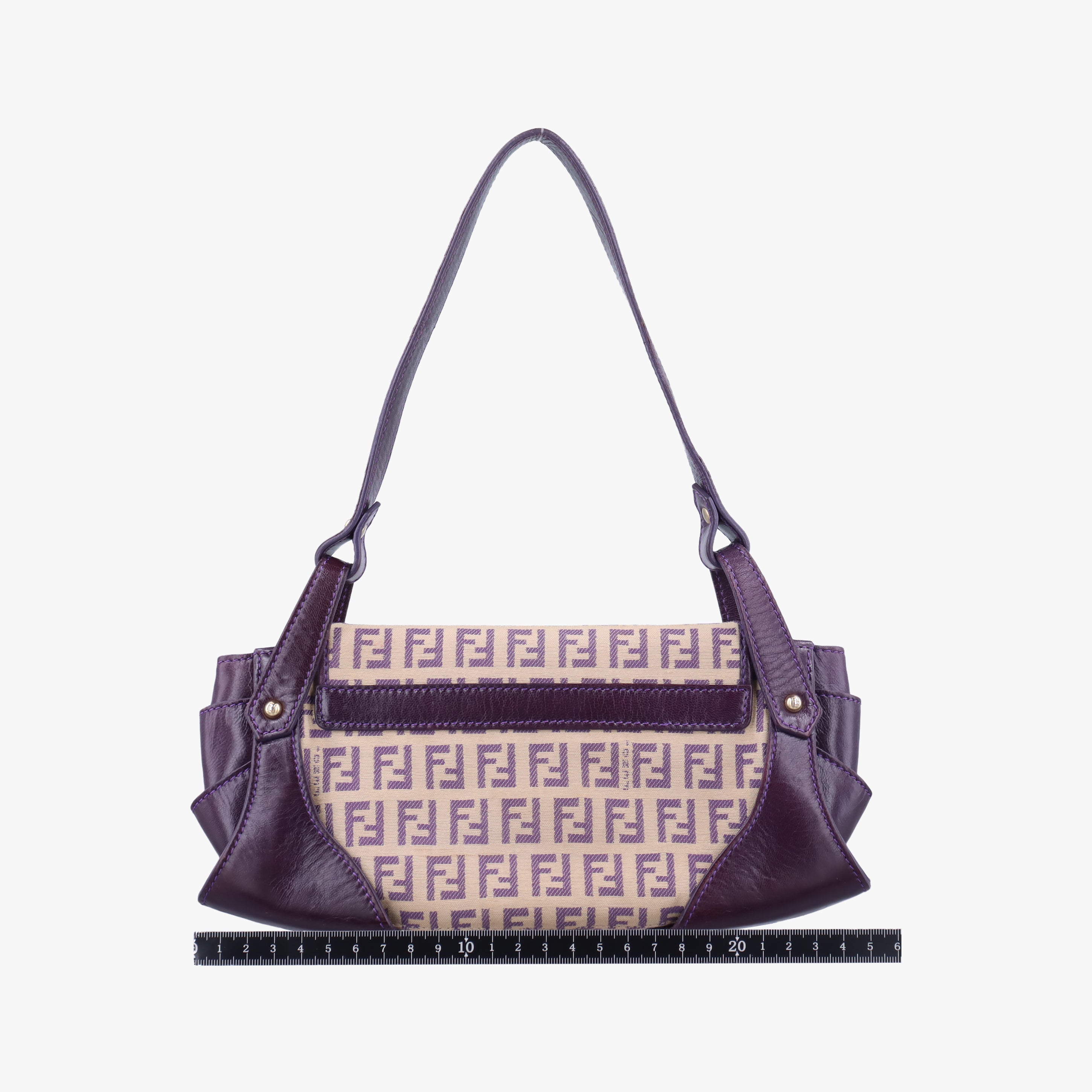 Pre-owned Fendi Zucchino Purple x Multicolor canvas×leather 2579-8 handbag | stylenewstar