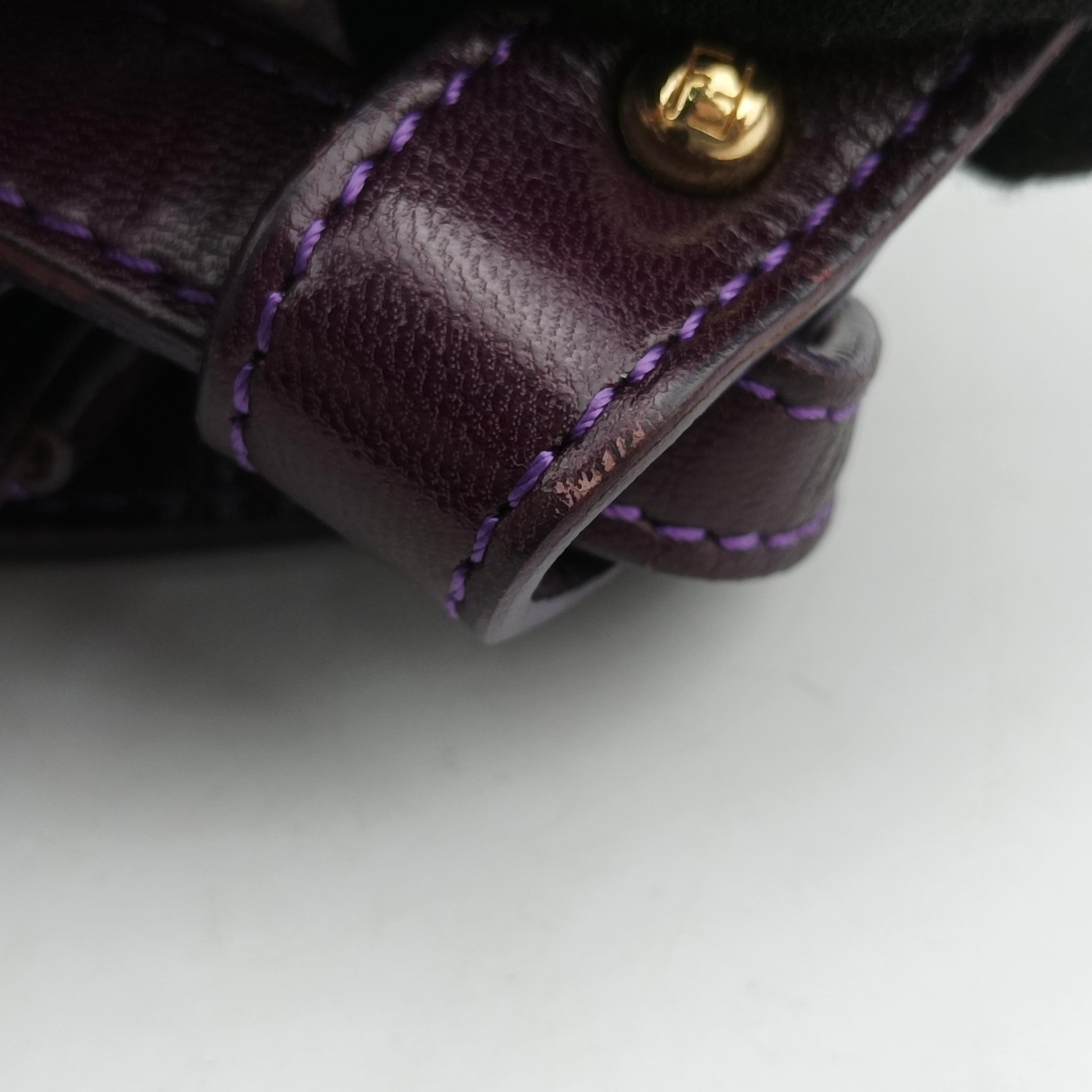 Pre-owned Fendi Zucchino Purple x Multicolor canvas×leather 2579-8 handbag | stylenewstar