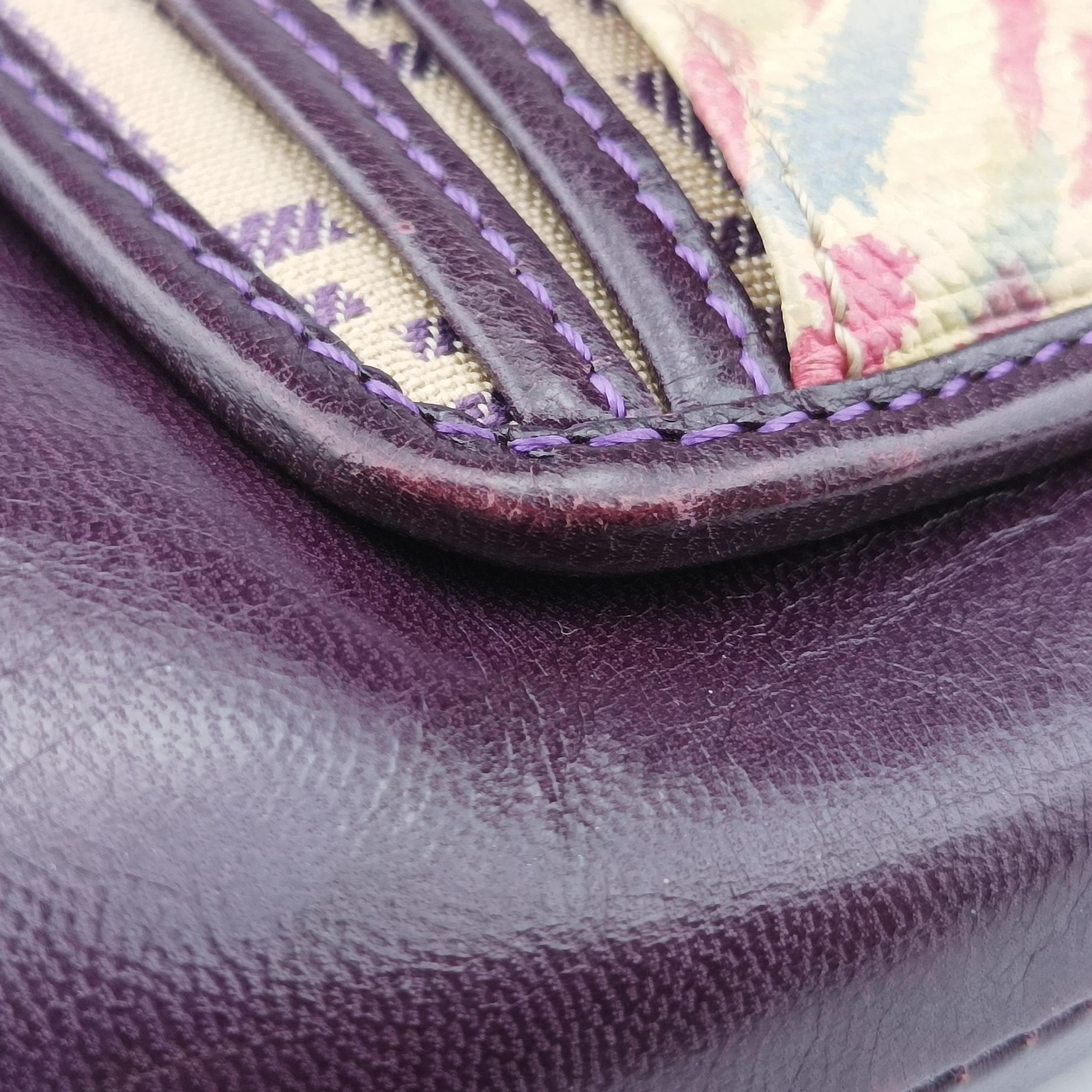 Pre-owned Fendi Zucchino Purple x Multicolor canvas×leather 2579-8 handbag | stylenewstar