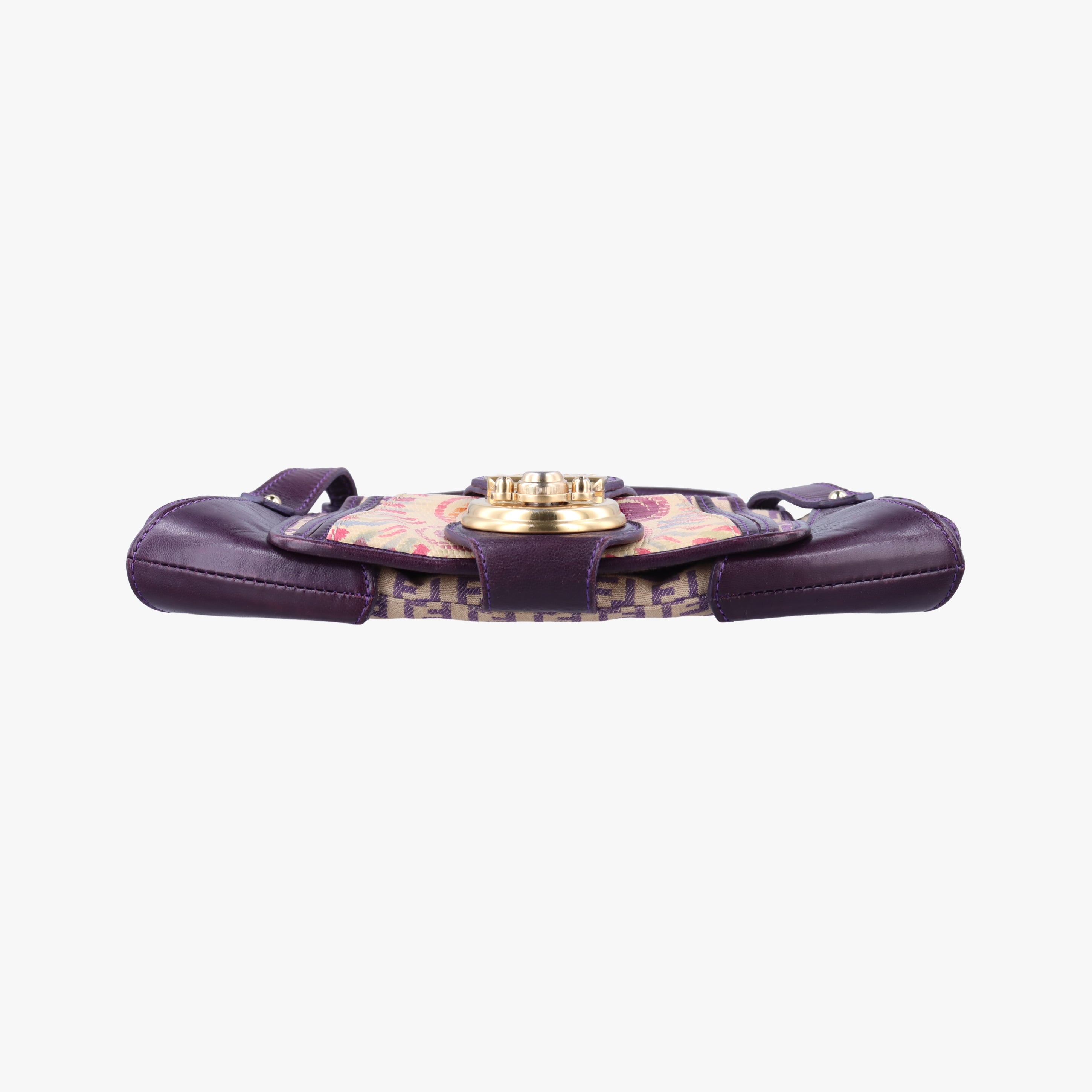 Pre-owned Fendi Zucchino Purple x Multicolor canvas×leather 2579-8 handbag | stylenewstar