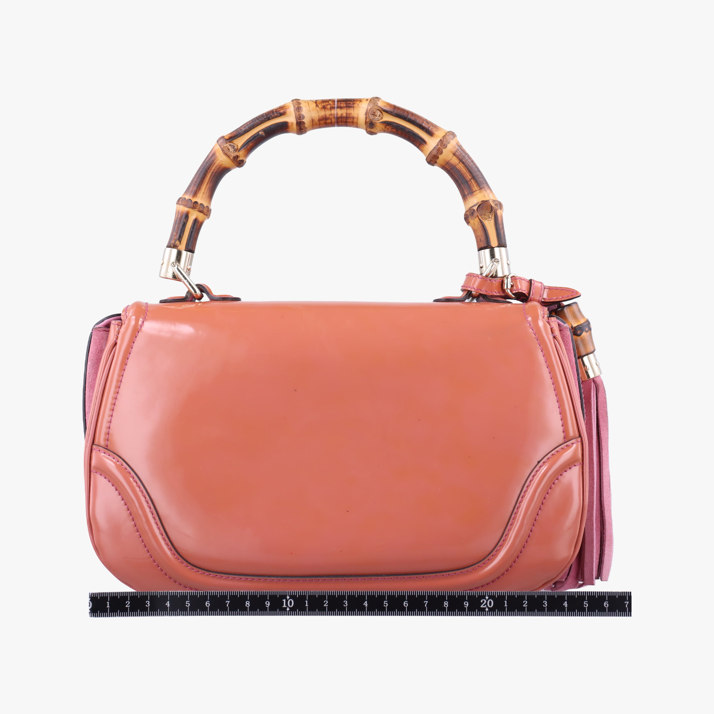 Pre-owned Gucci New Bamboo Orange Patent 254884 shoulderbag | stylenewstar