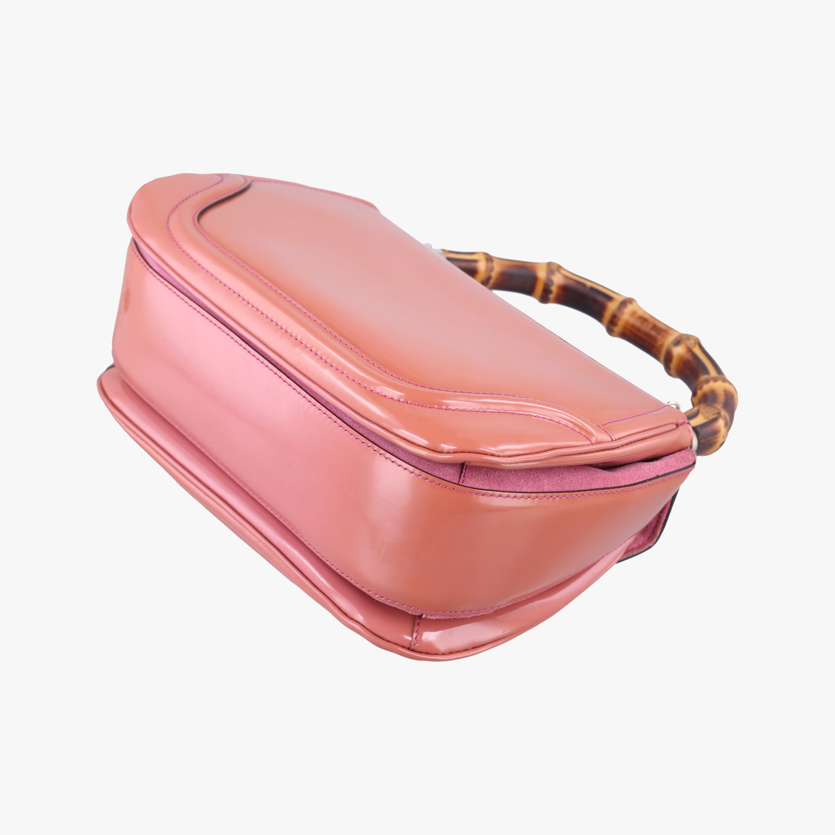 Pre-owned Gucci New Bamboo Orange Patent 254884 shoulderbag | stylenewstar