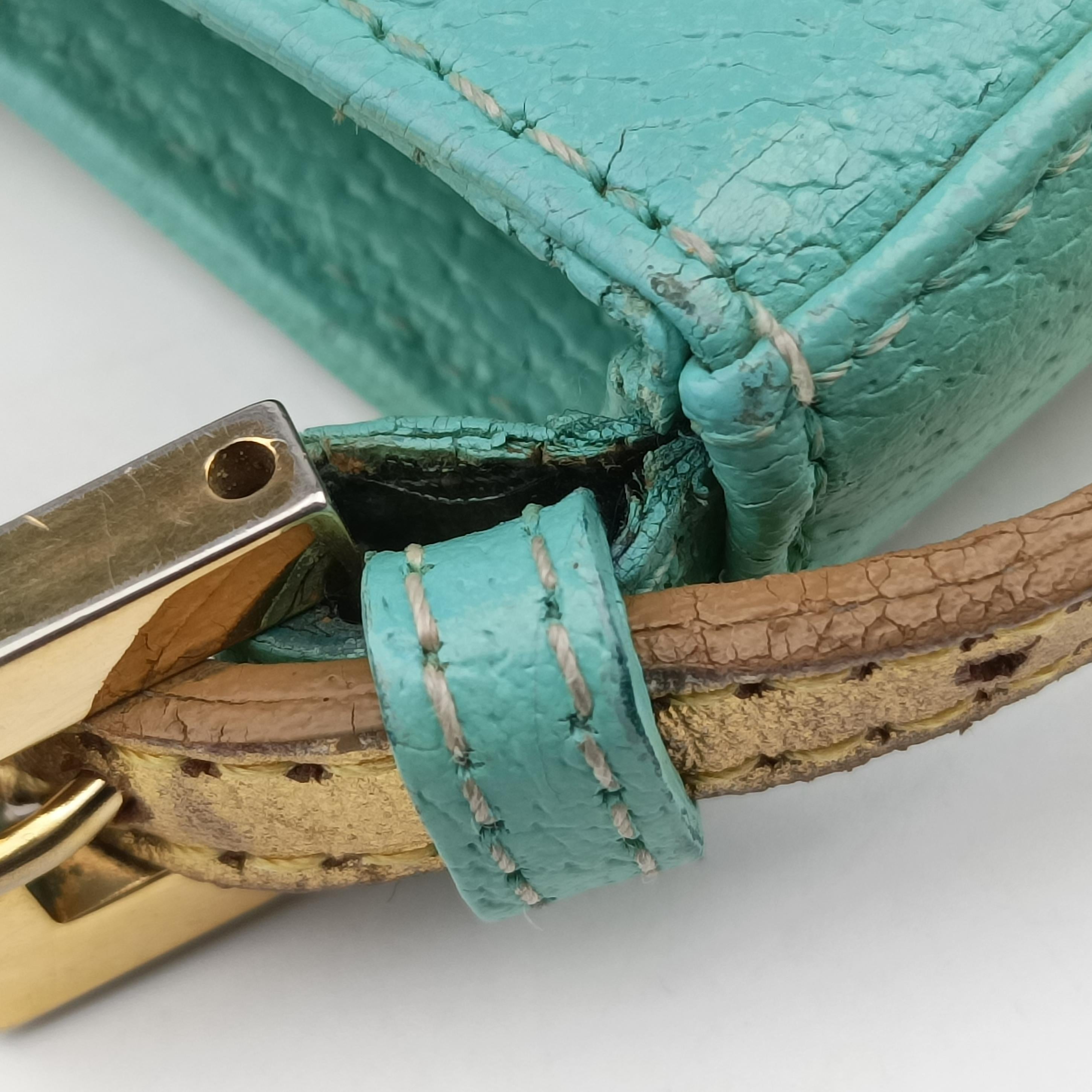 Pre-owned Fendi Mamma Bucket Zucca Green Leather  shoulderbag | stylenewstar