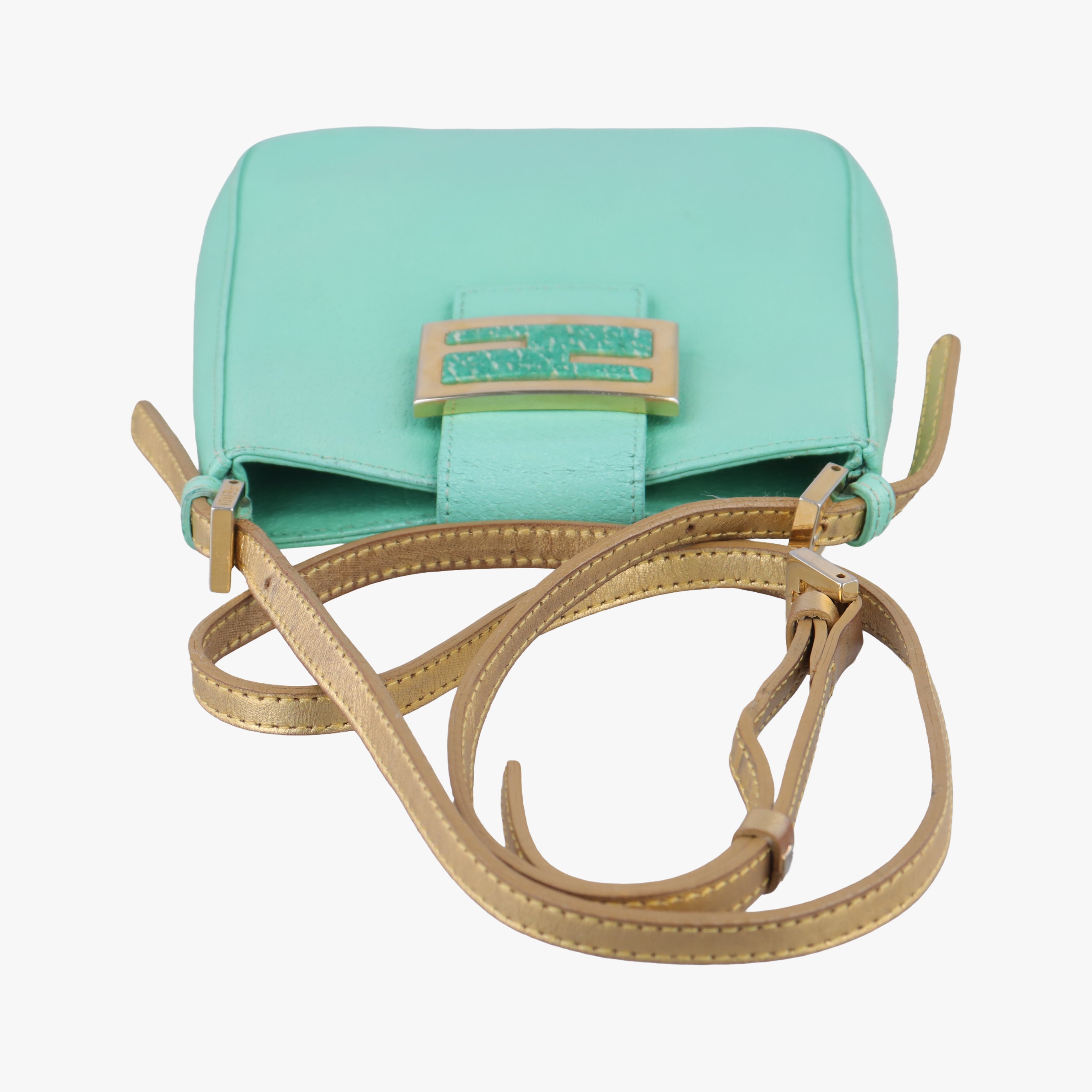 Pre-owned Fendi Mamma Bucket Zucca Green Leather  shoulderbag | stylenewstar