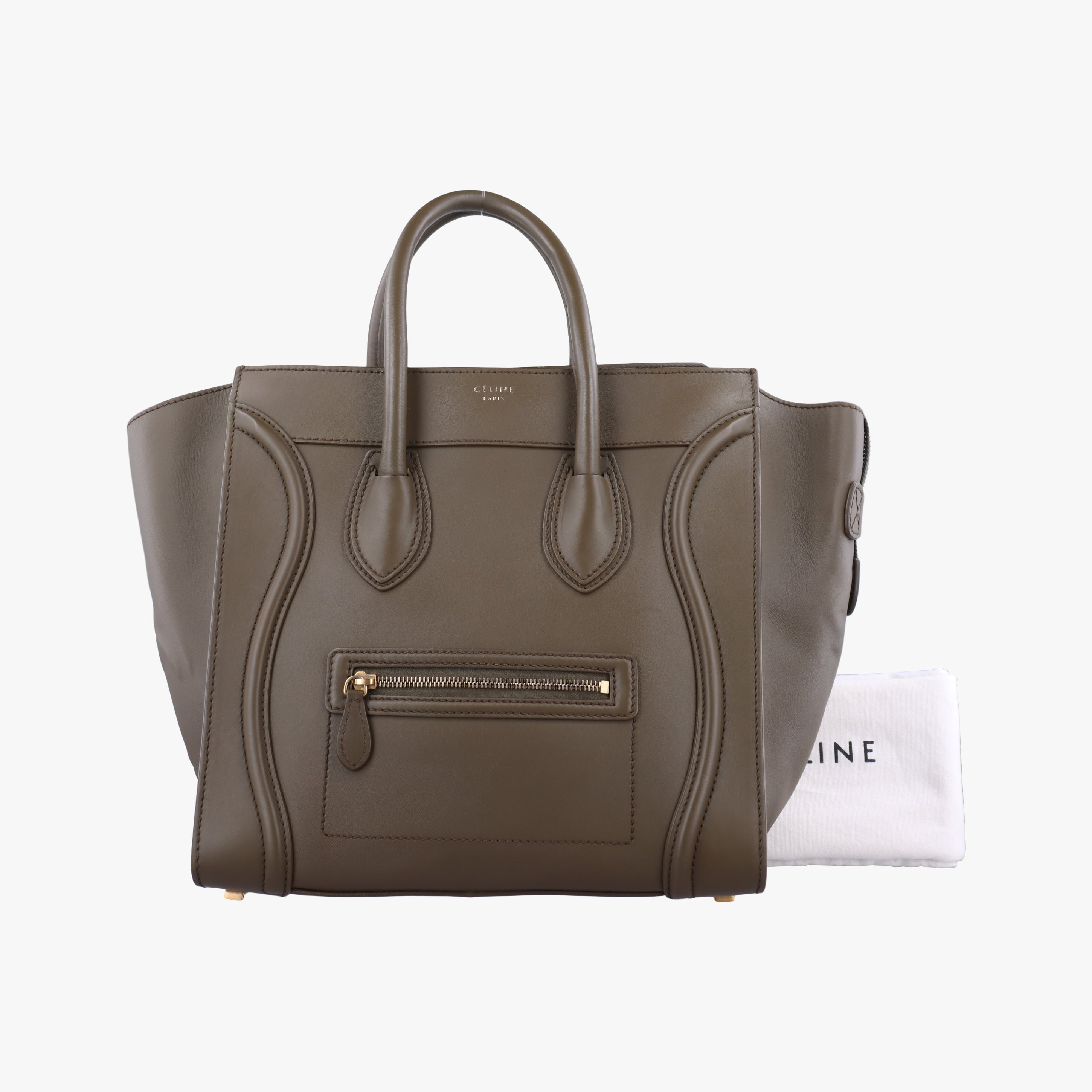 Pre-owned Celine luggage mini shopper Brown Leather  handbag | stylenewstar