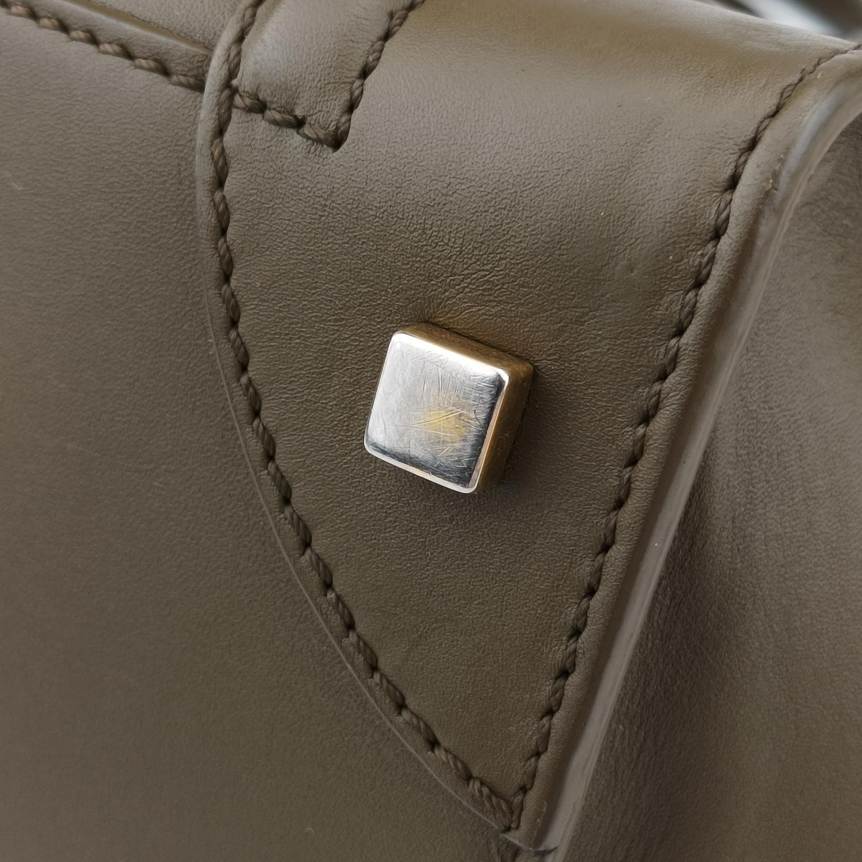 Pre-owned Celine luggage mini shopper Brown Leather  handbag | stylenewstar