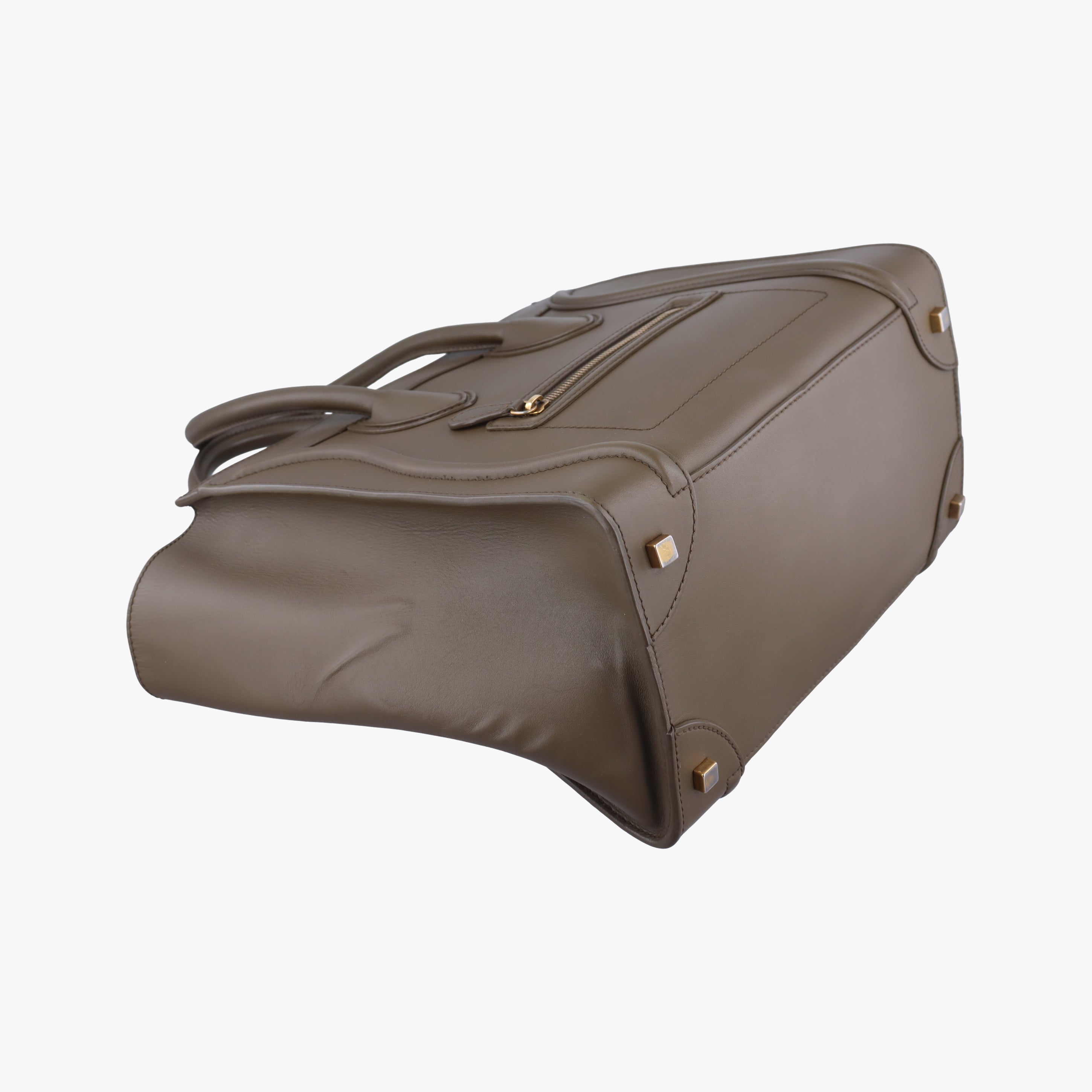 Pre-owned Celine luggage mini shopper Brown Leather  handbag | stylenewstar