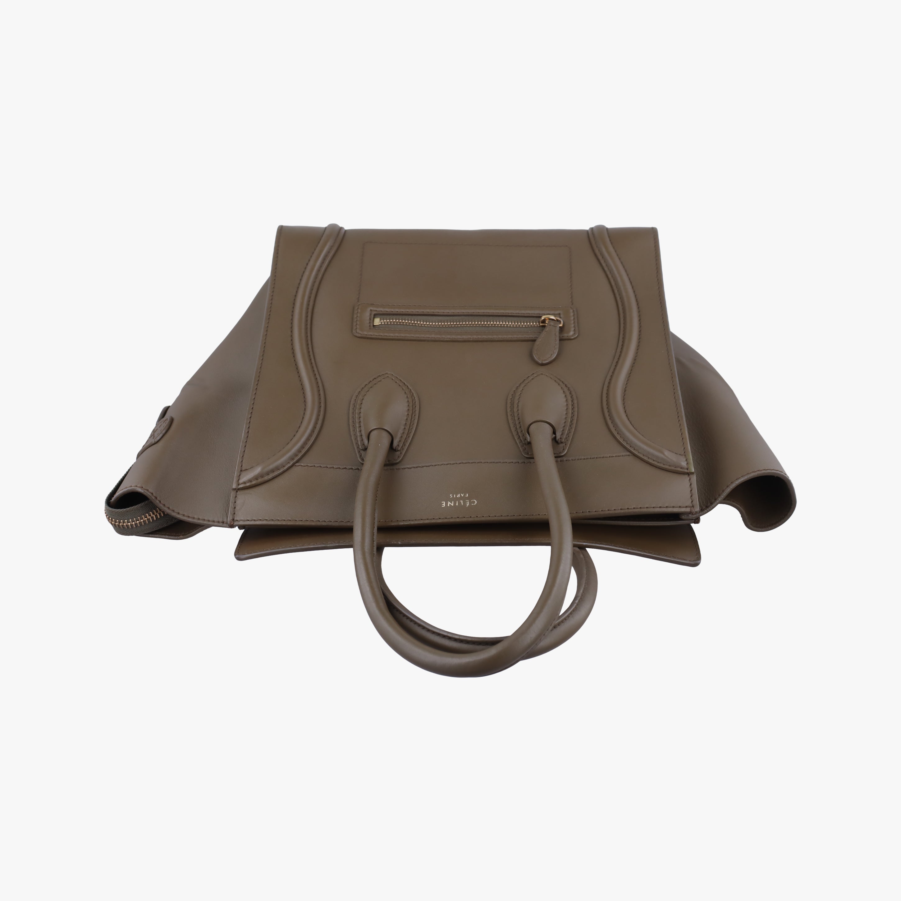 Pre-owned Celine luggage mini shopper Brown Leather  handbag | stylenewstar