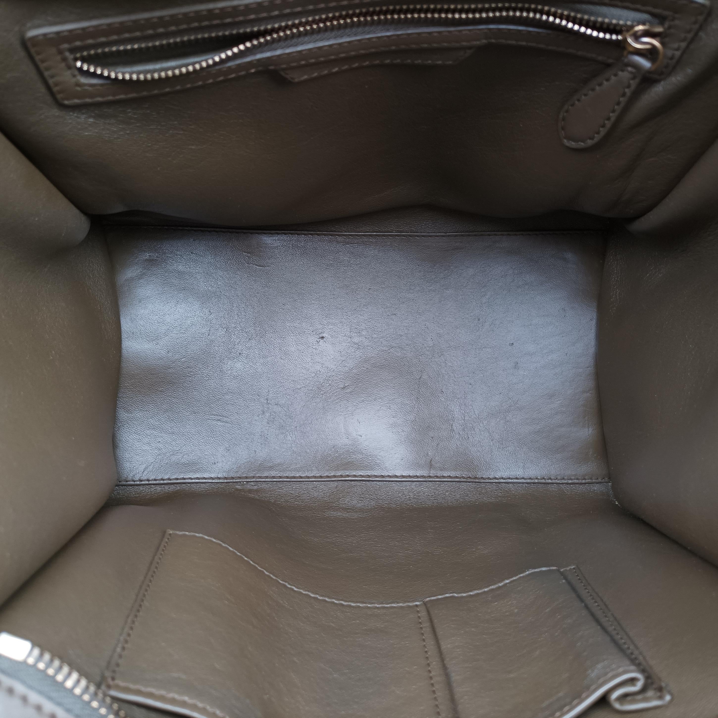 Pre-owned Celine luggage mini shopper Brown Leather  handbag | stylenewstar