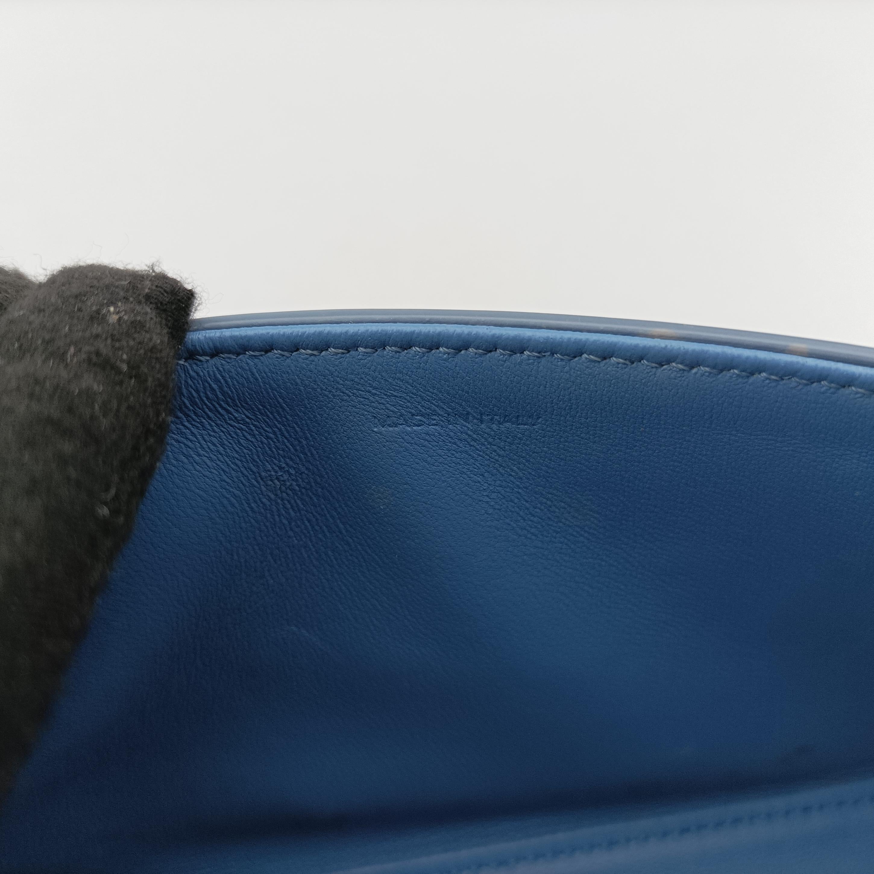 Vintage Celine Teen Triomphe Blue Leather  shoulderbag | stylenewstar