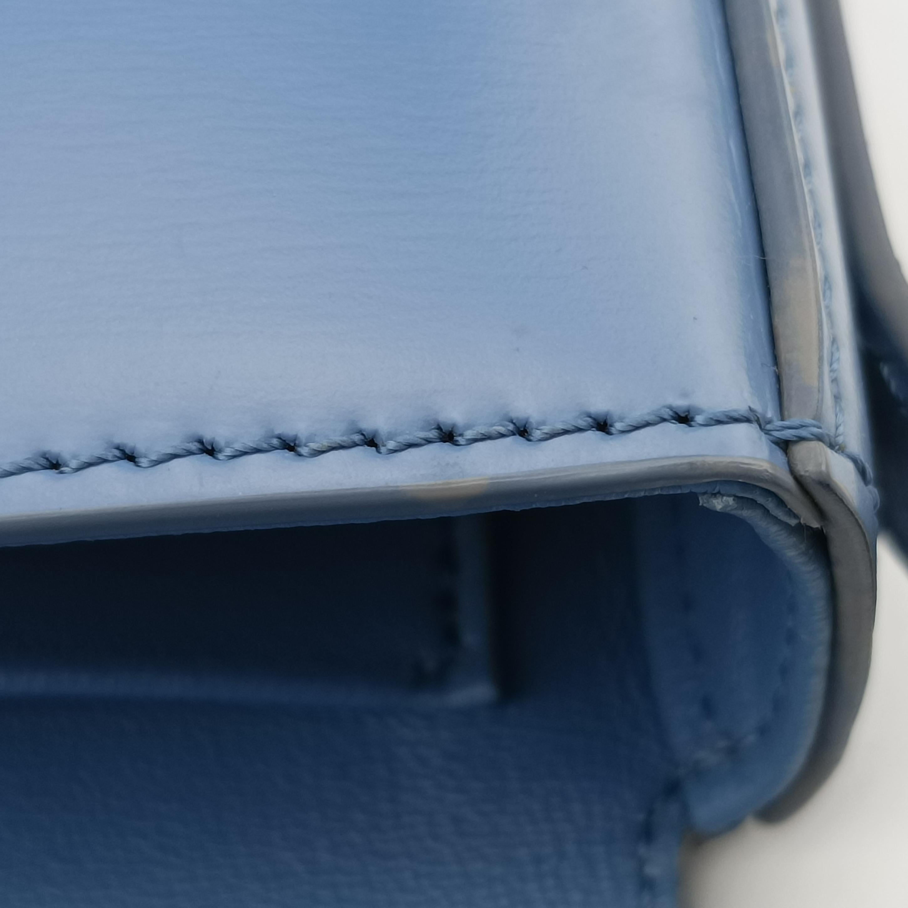 Vintage Celine Teen Triomphe Blue Leather  shoulderbag | stylenewstar